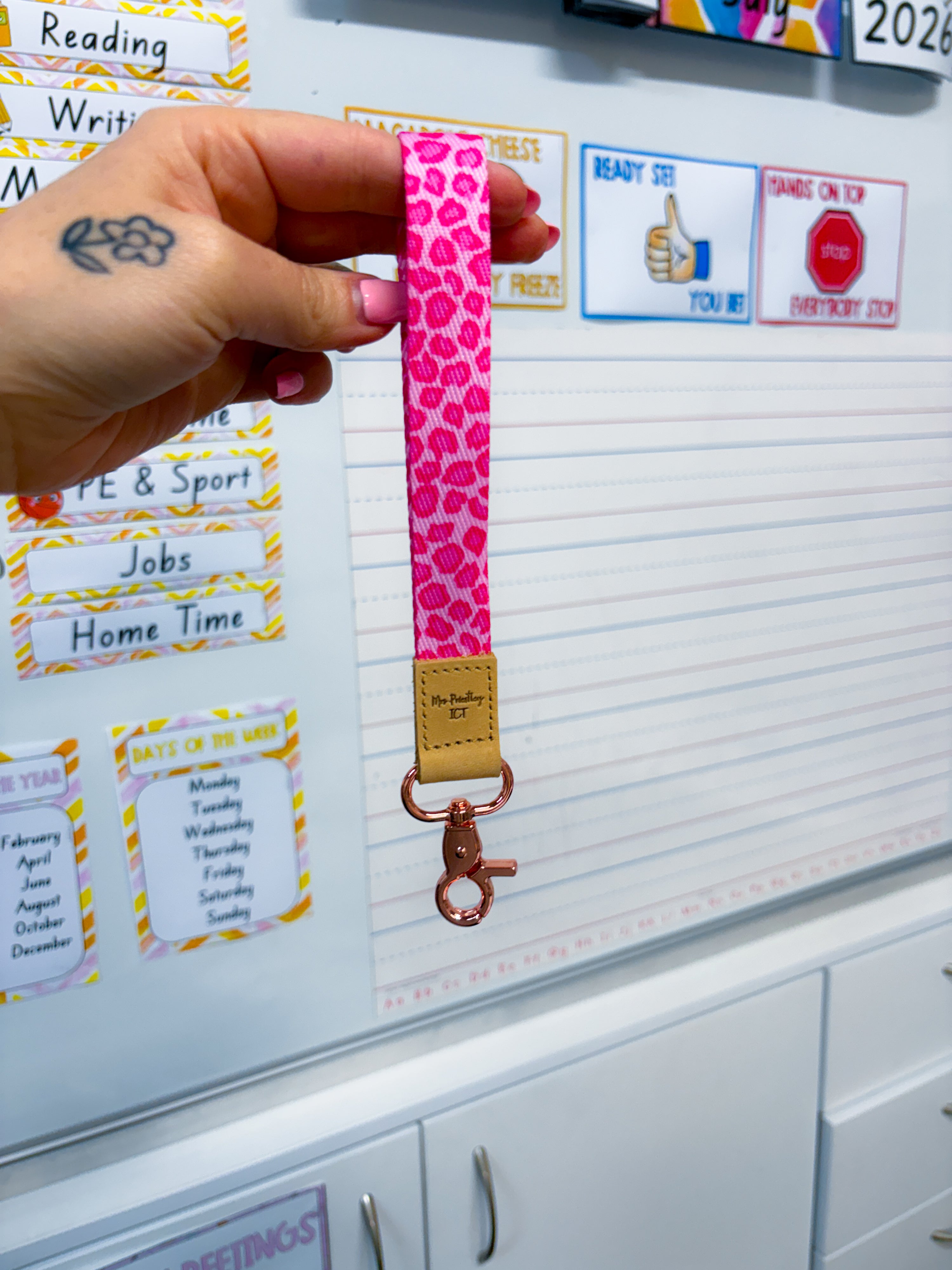 Pink Leopard Lanyard Wristlets