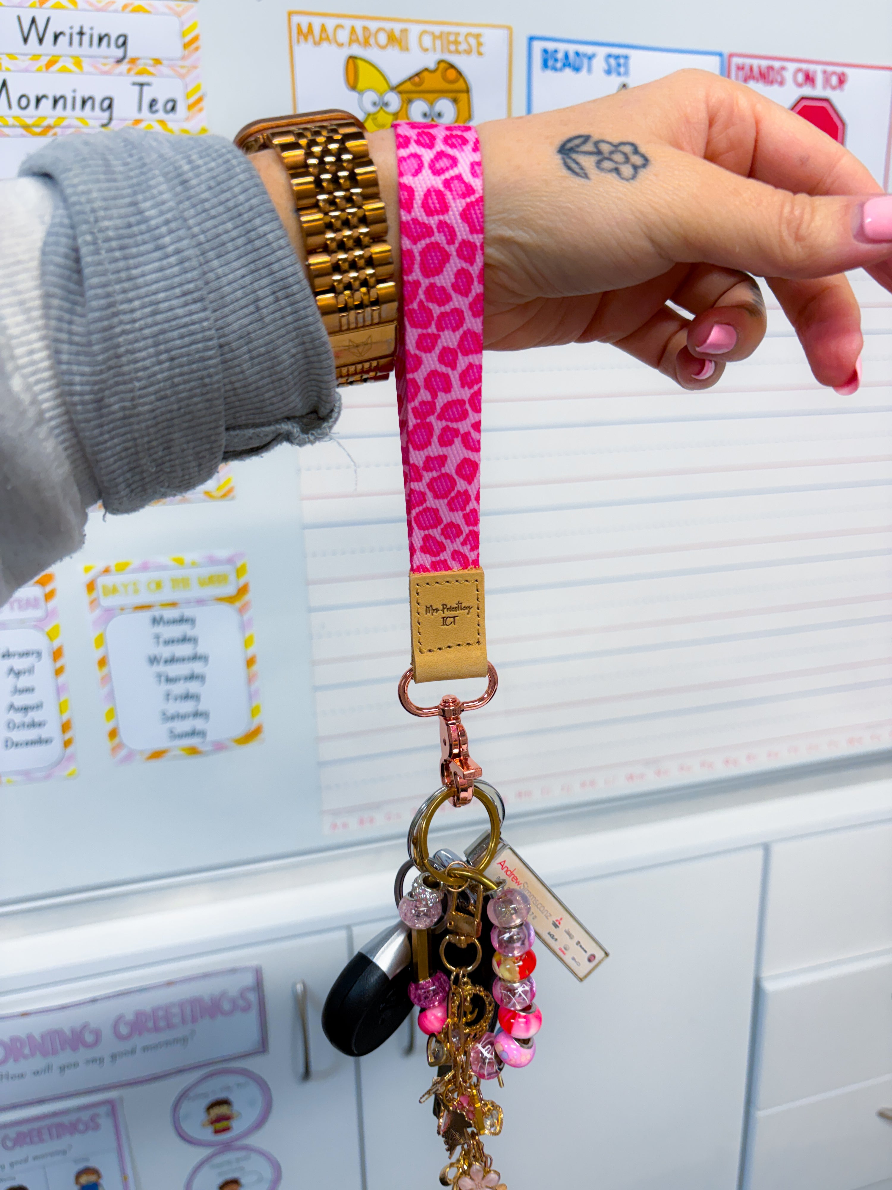 Pink Leopard Lanyard Wristlets