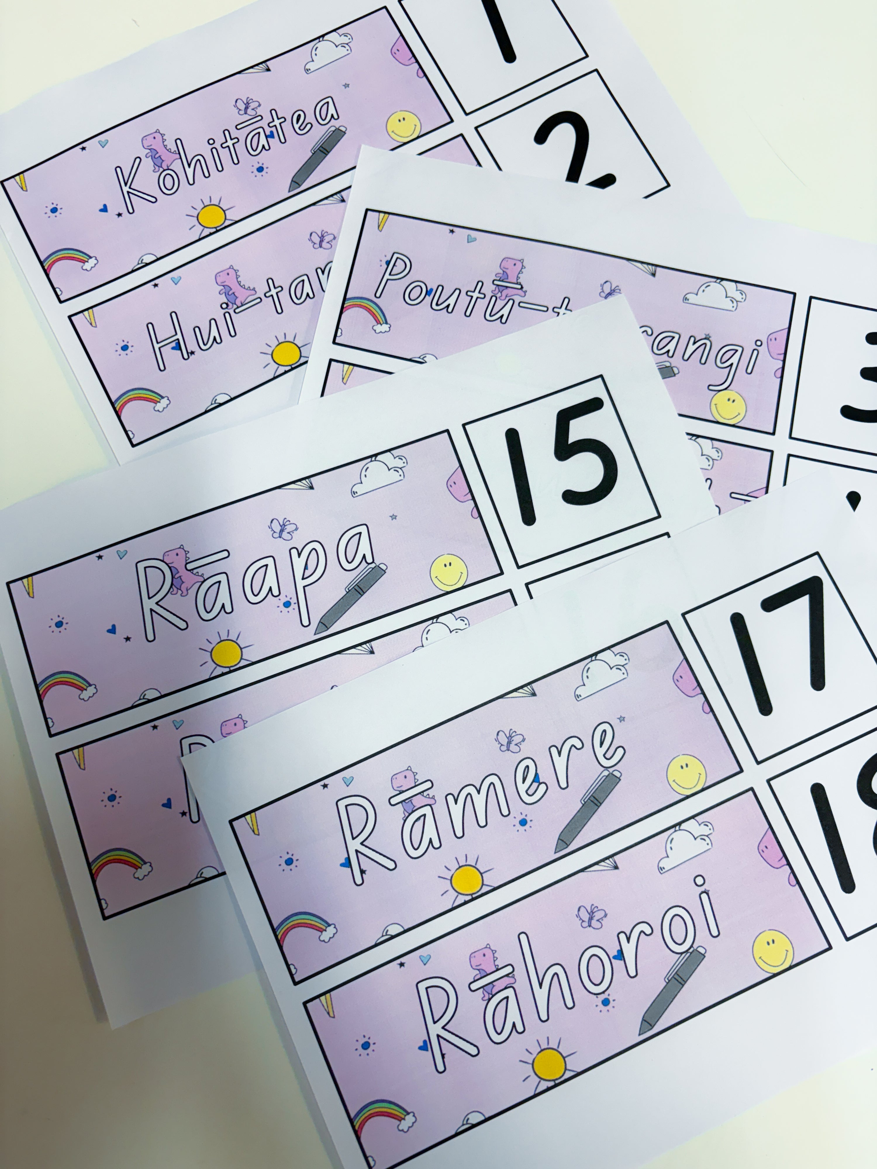 Te Reo Flip Calendar - Purple Fun theme