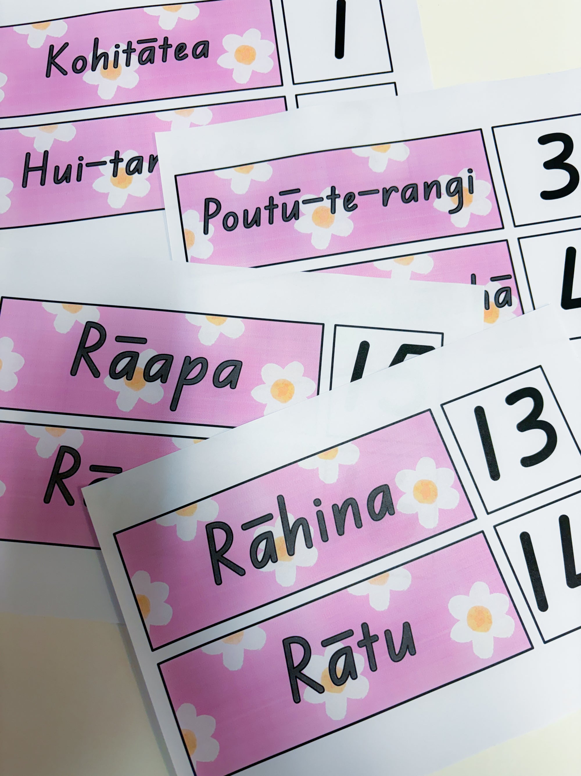 Te Reo Flip Calendar - Pink Blossom theme
