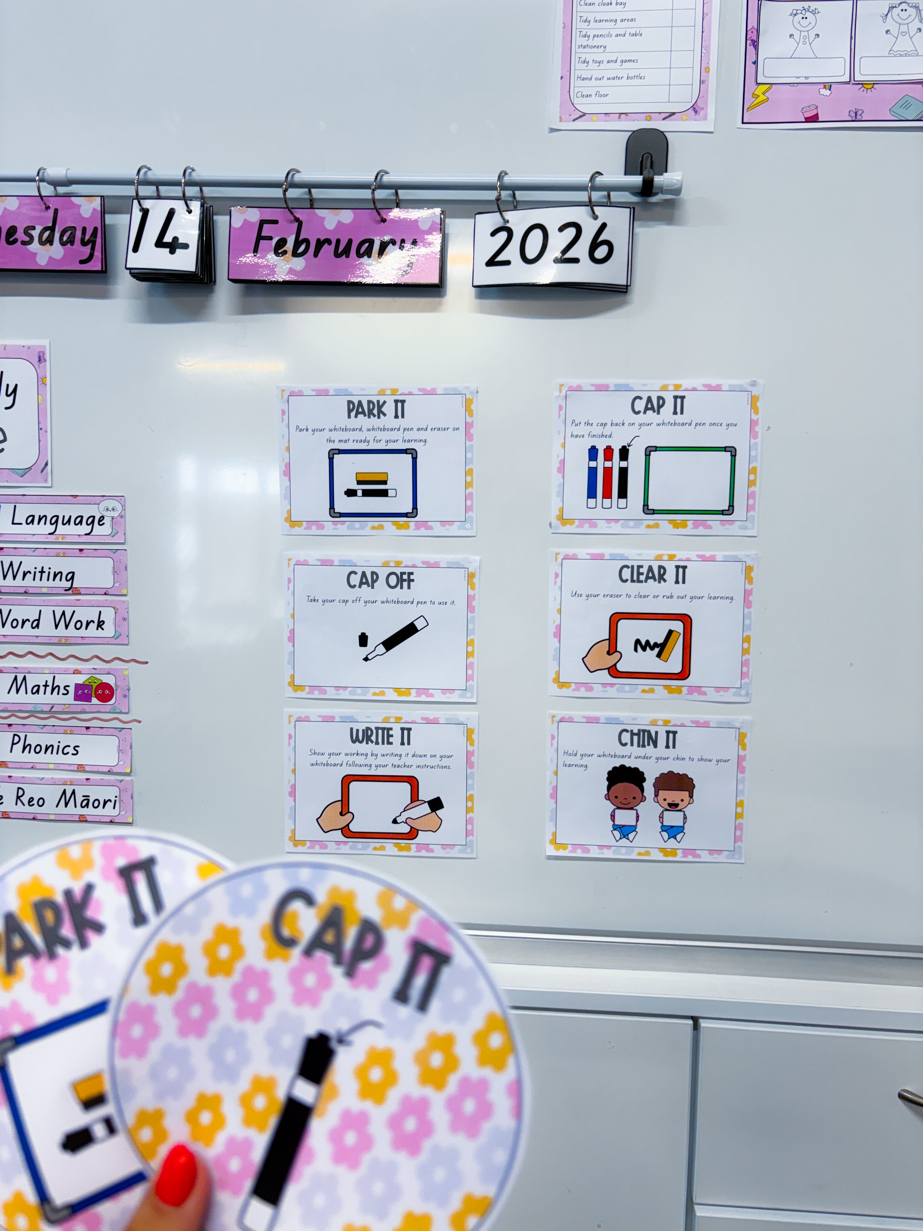 Mini Whiteboard Expectations (Flower Power)