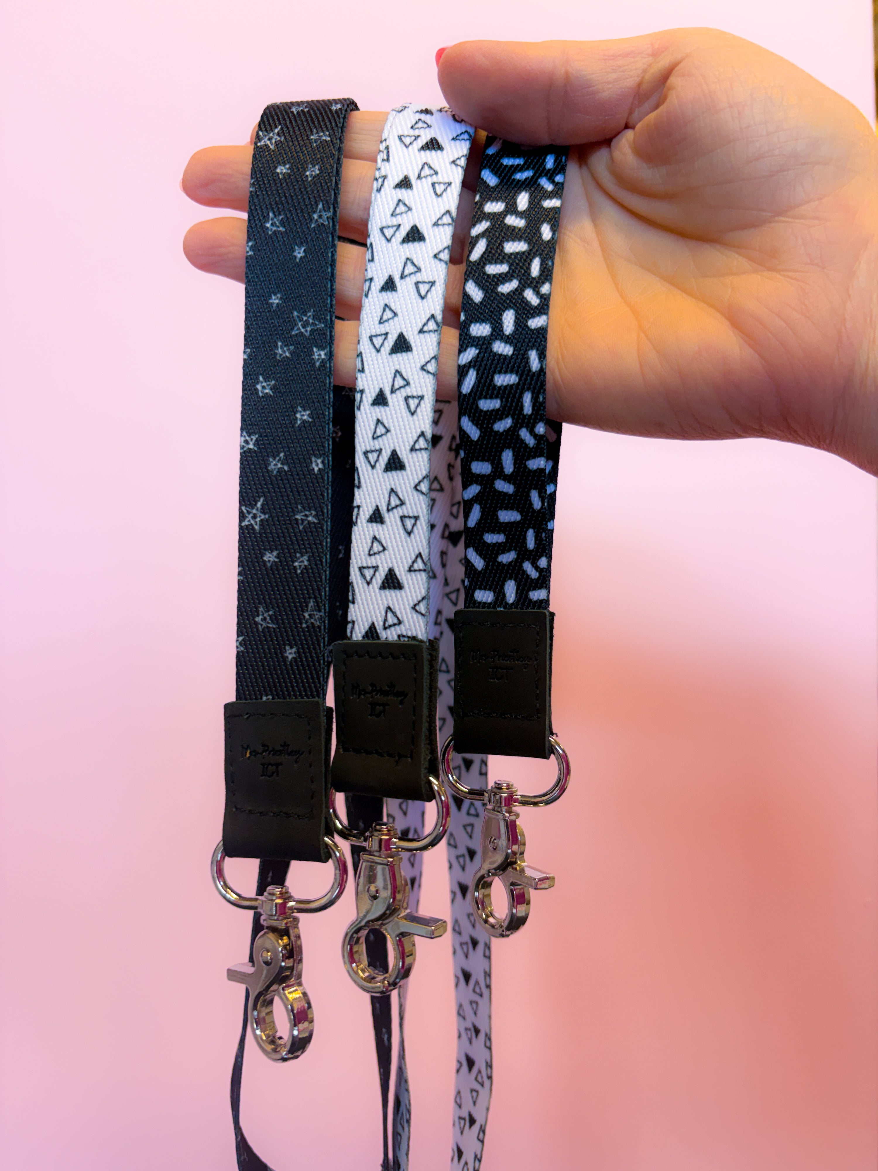 Simple B+W Lanyard Wristlet