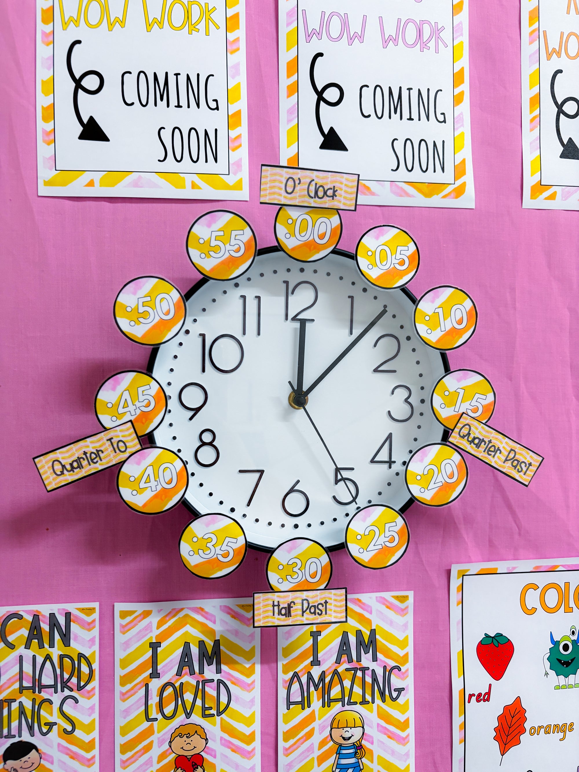 Clock number freebie (Summer Sherbet theme)