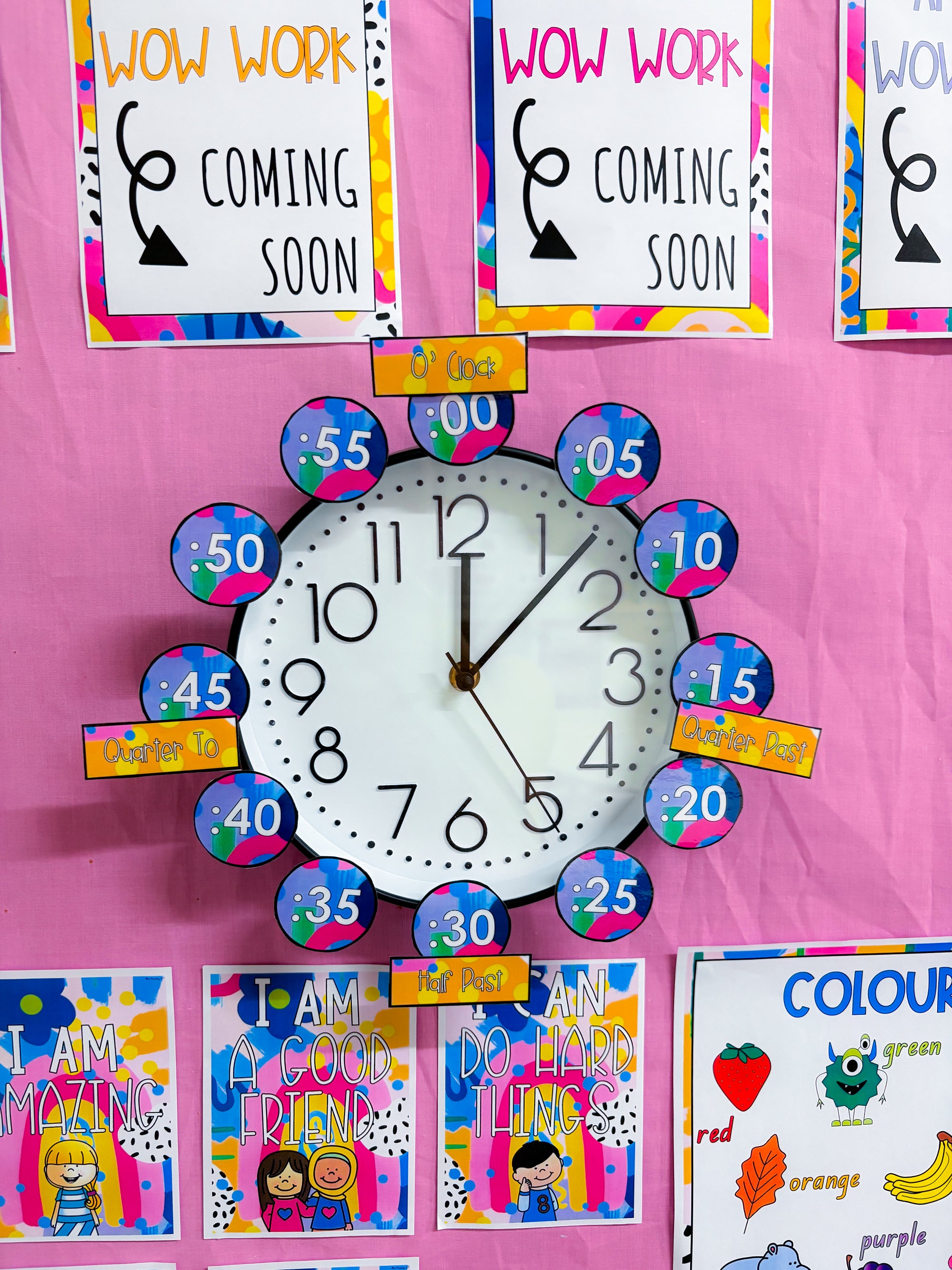 Clock number freebie (Rainbow of Hope theme)