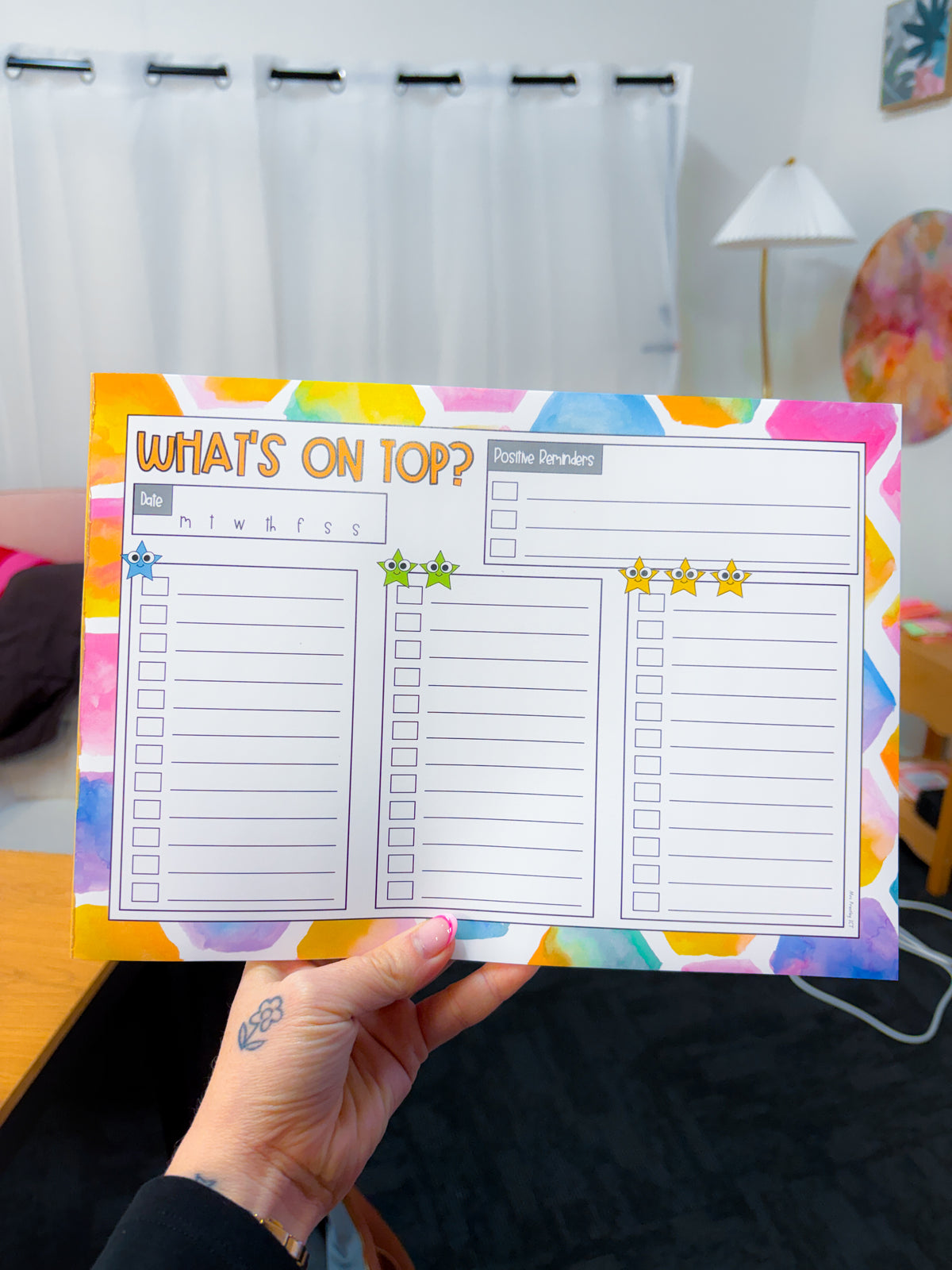 What's on top? Notepad (Bright watercolour)