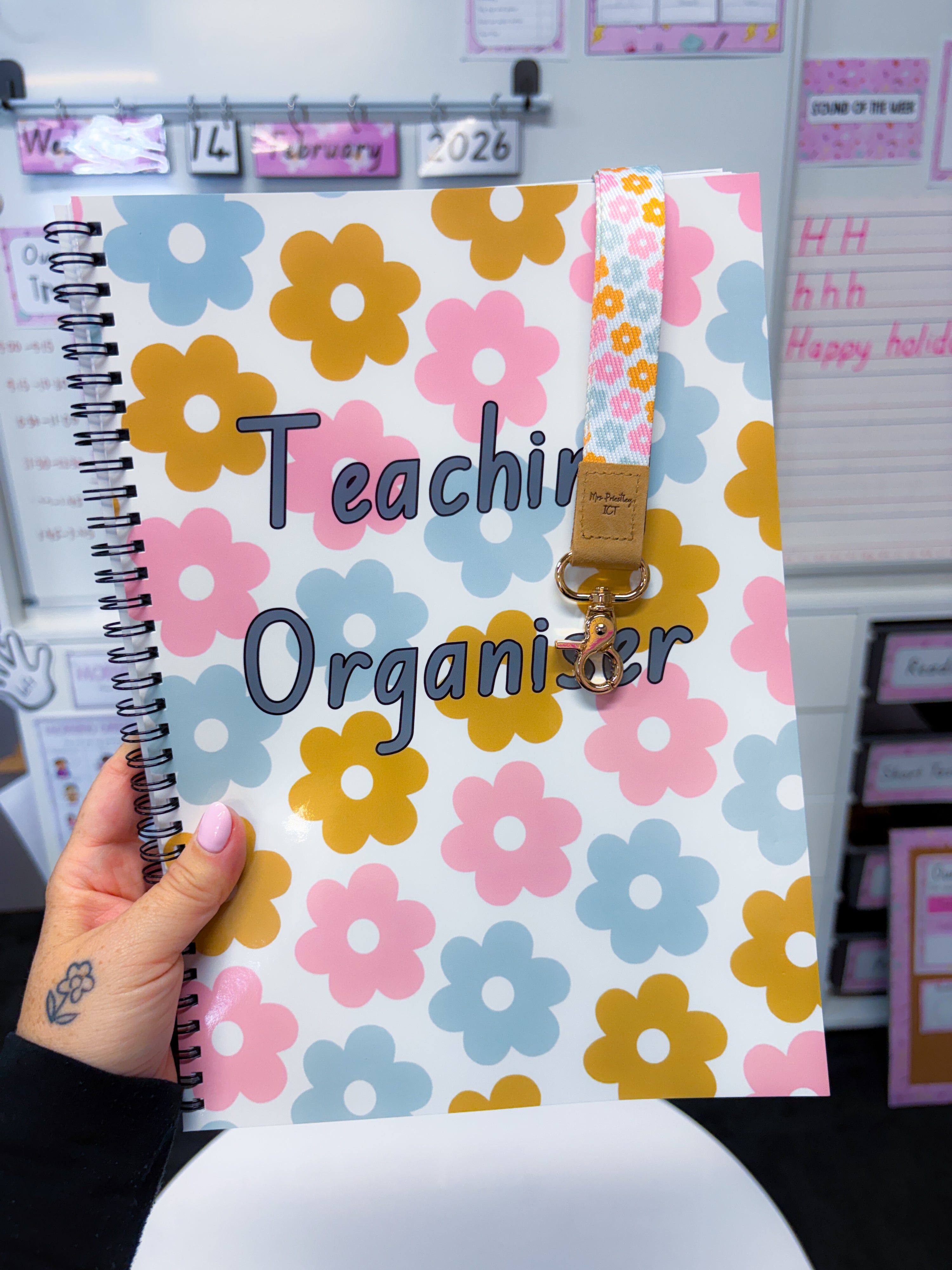 Teaching Organiser and Lanyard Combo (Flower Power)