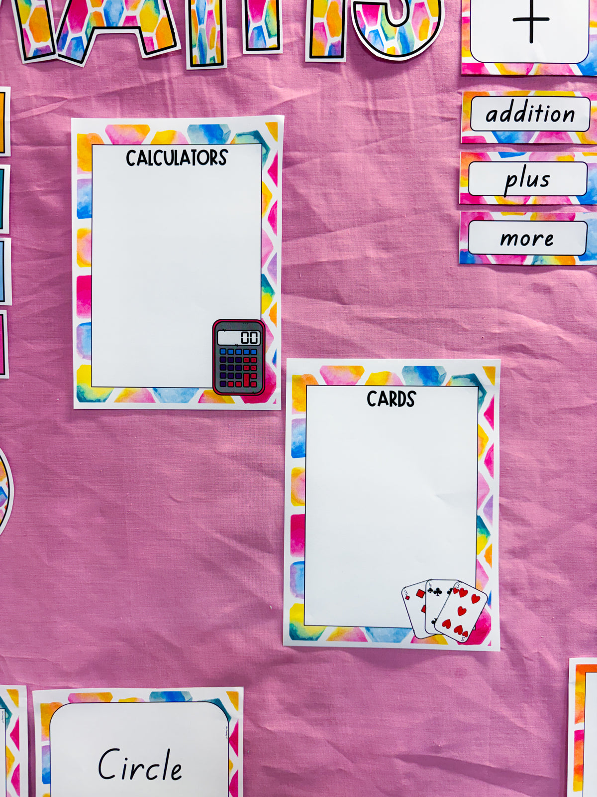 Organisation Group Posters (Maths theme - bright watercolour)