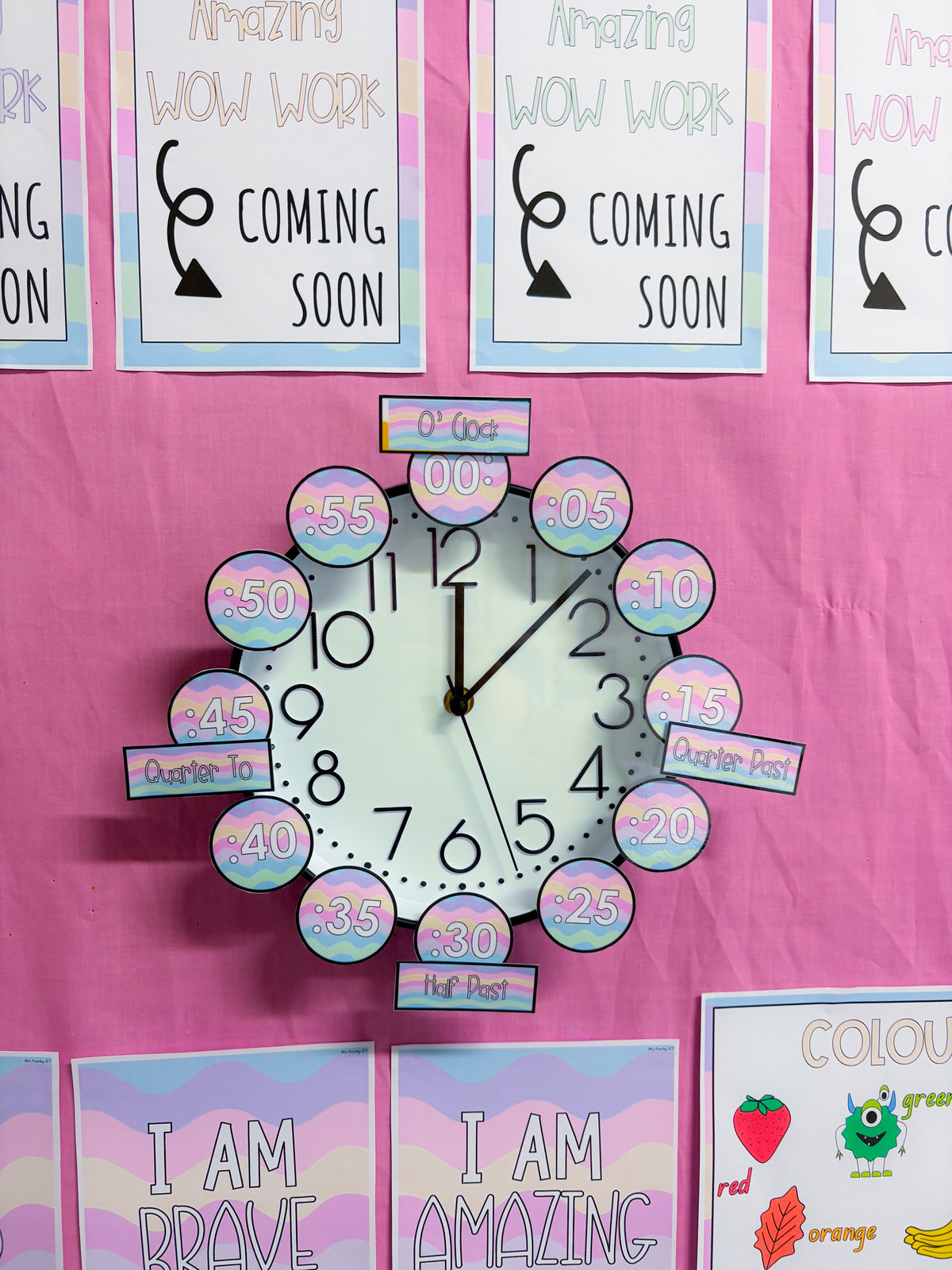 Clock number freebie (Pastel waves)