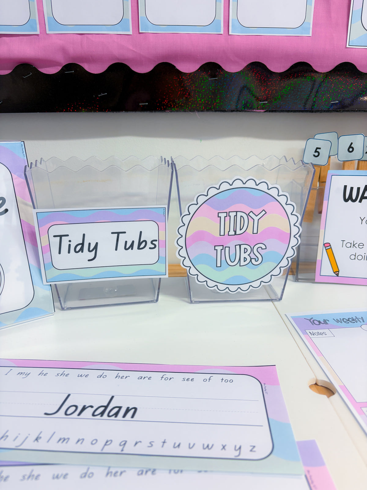 Student Name Mats (pastel waves)