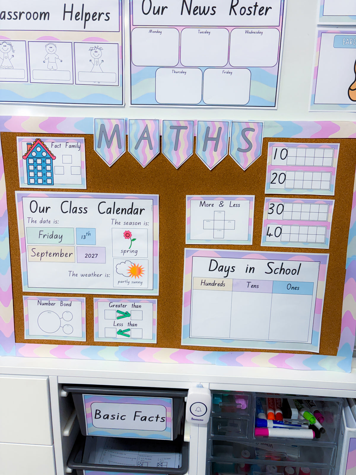 Maths Learning Display Pack (Pastel Waves)