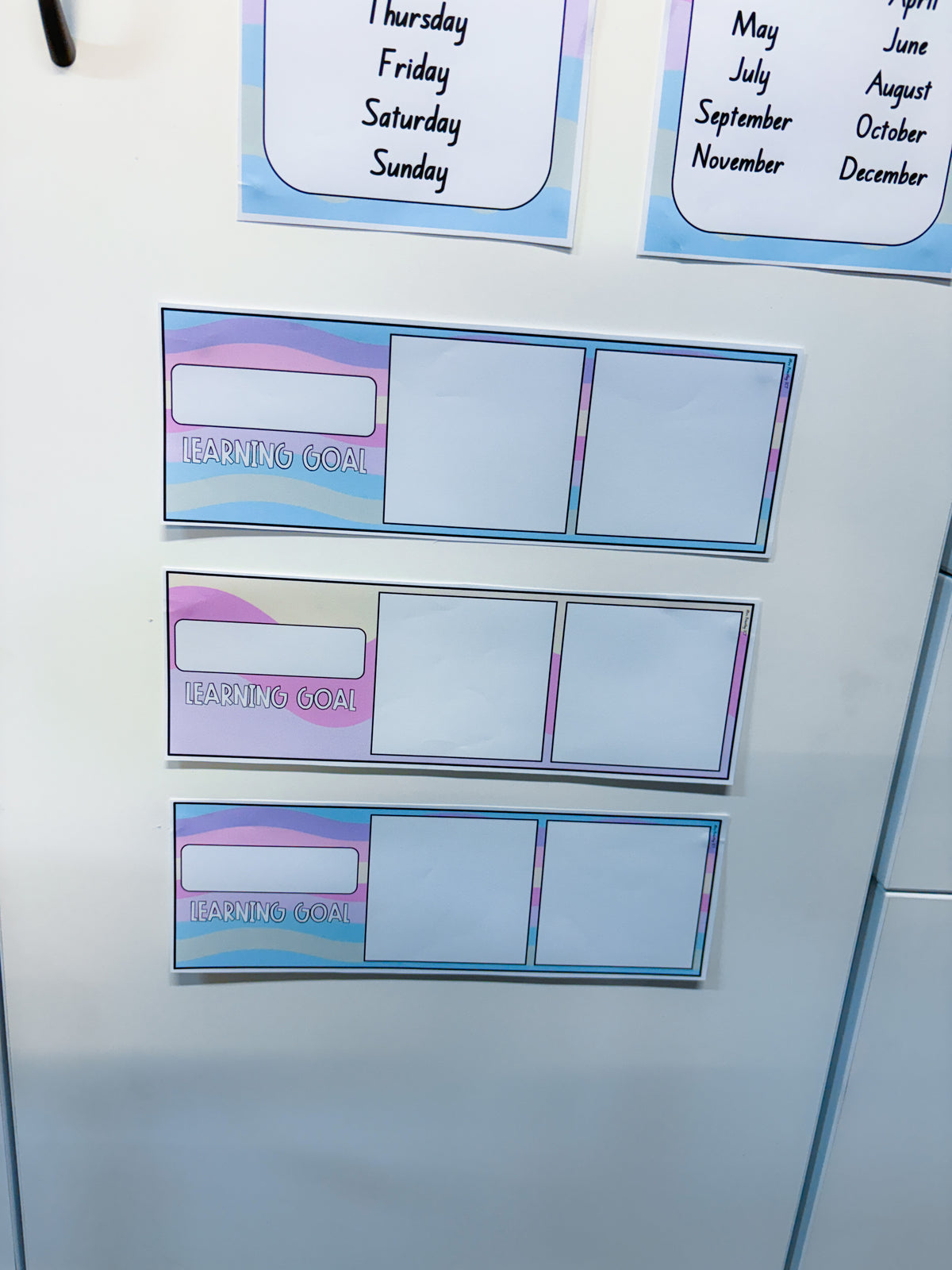 Learning Goal Templates - Pastel waves
