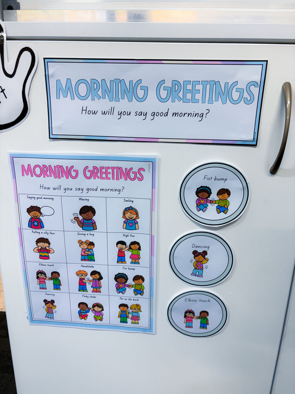 Morning Greetings Anchor Chart (Pastel waves)