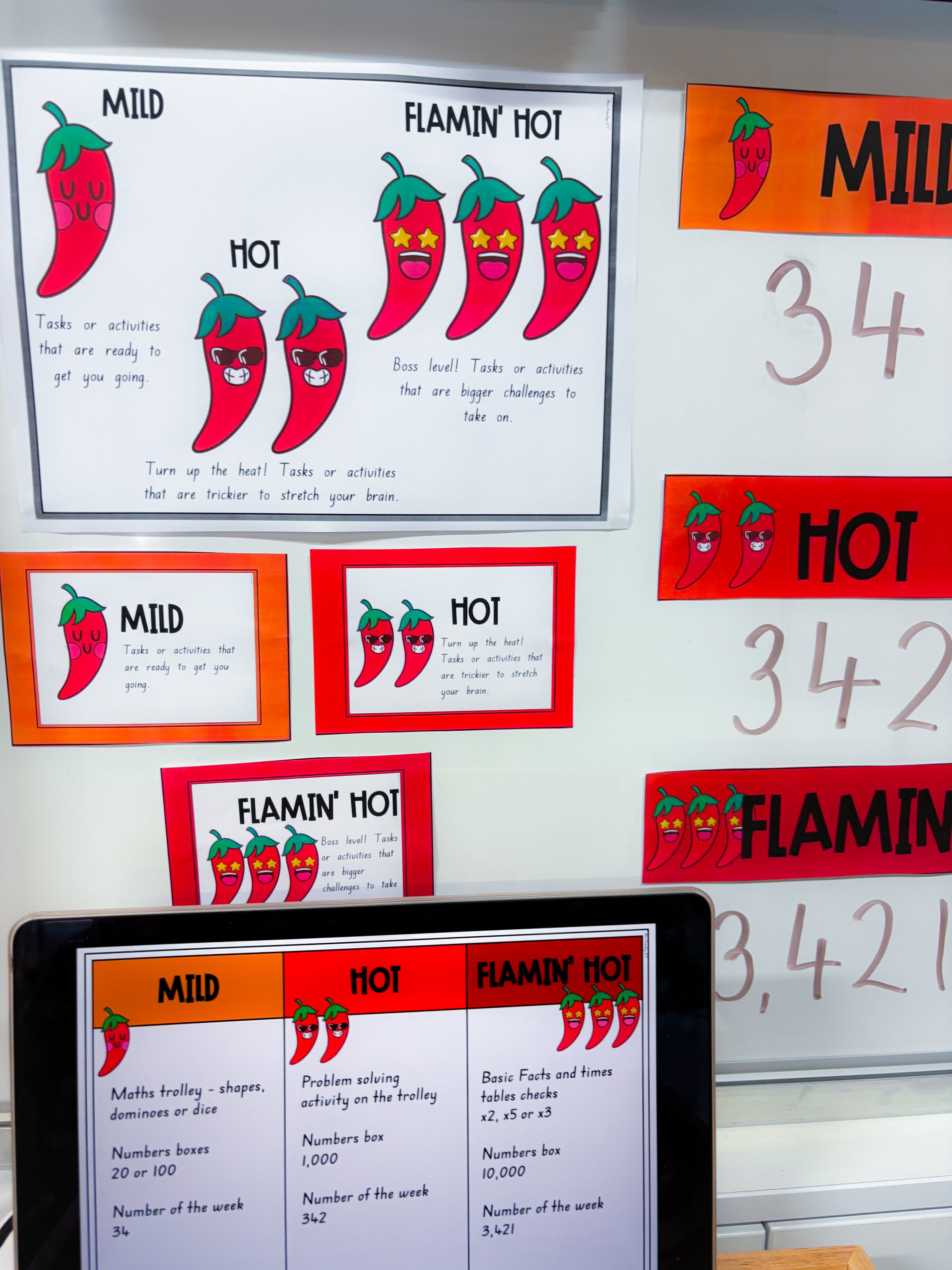 Mild, hot, flamin' hot Pack