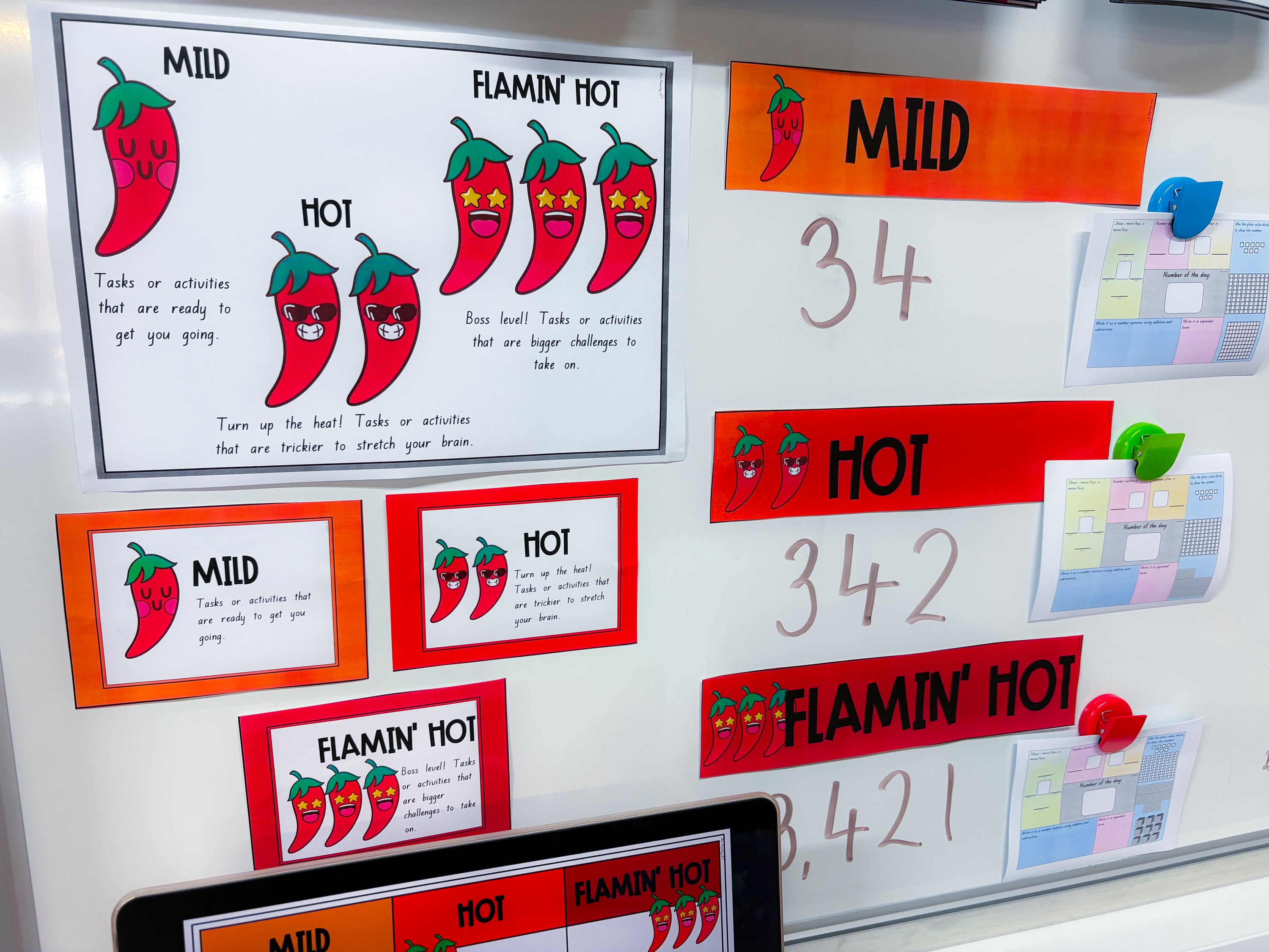 Mild, hot, flamin' hot Pack