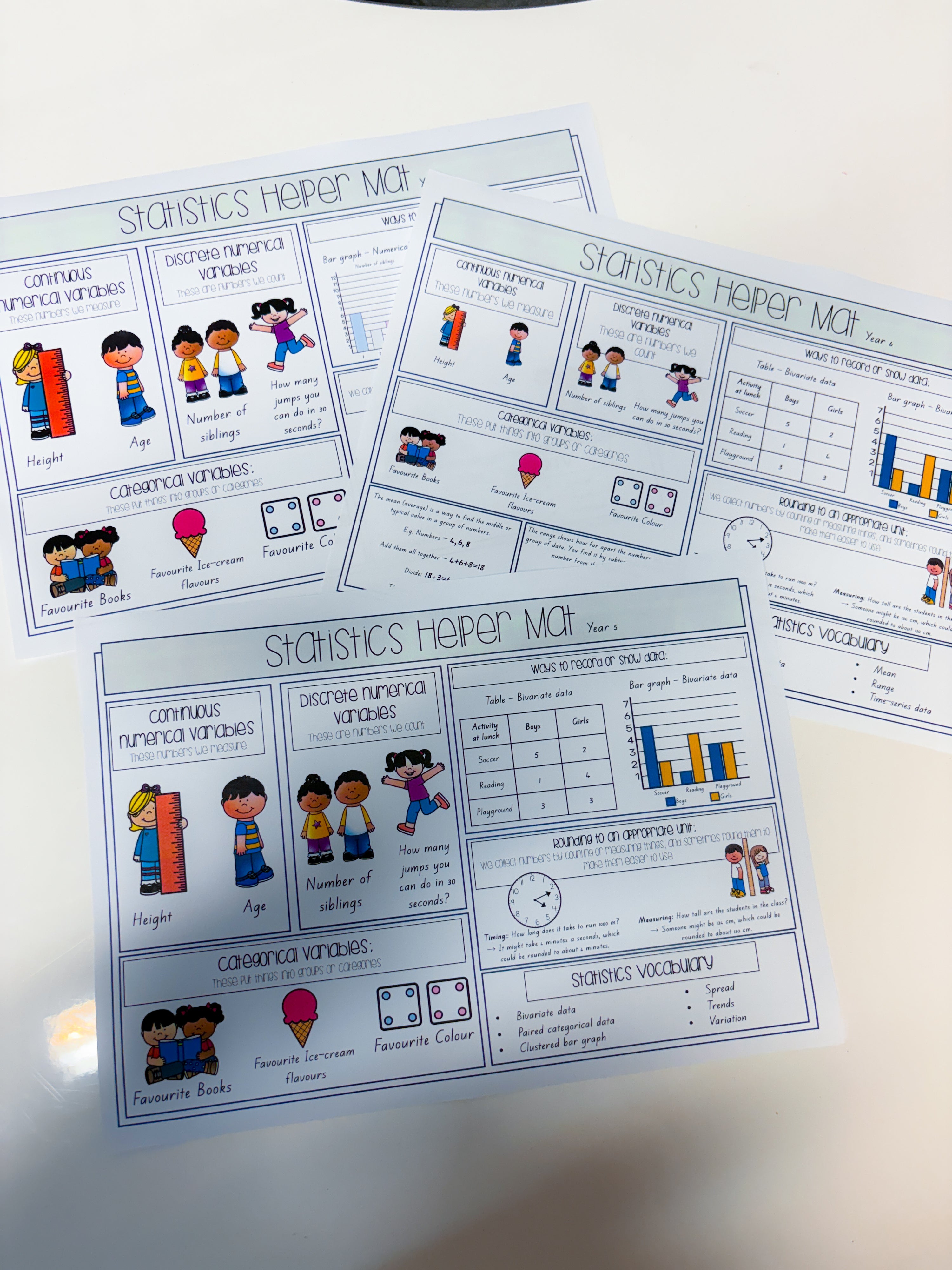 Statistics Helper Mat (Year 4-6)