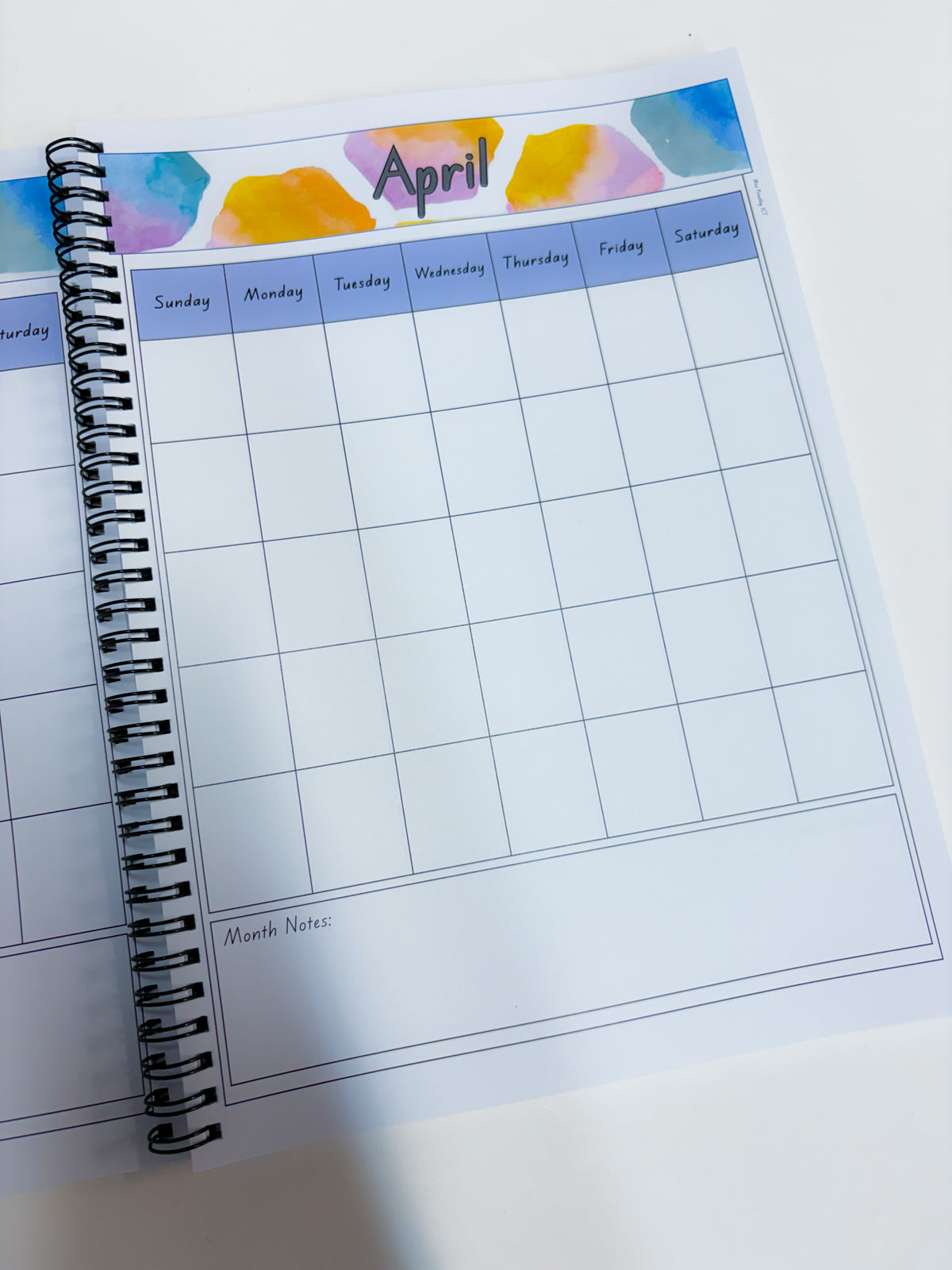 Bright Watercolour Teaching Organiser