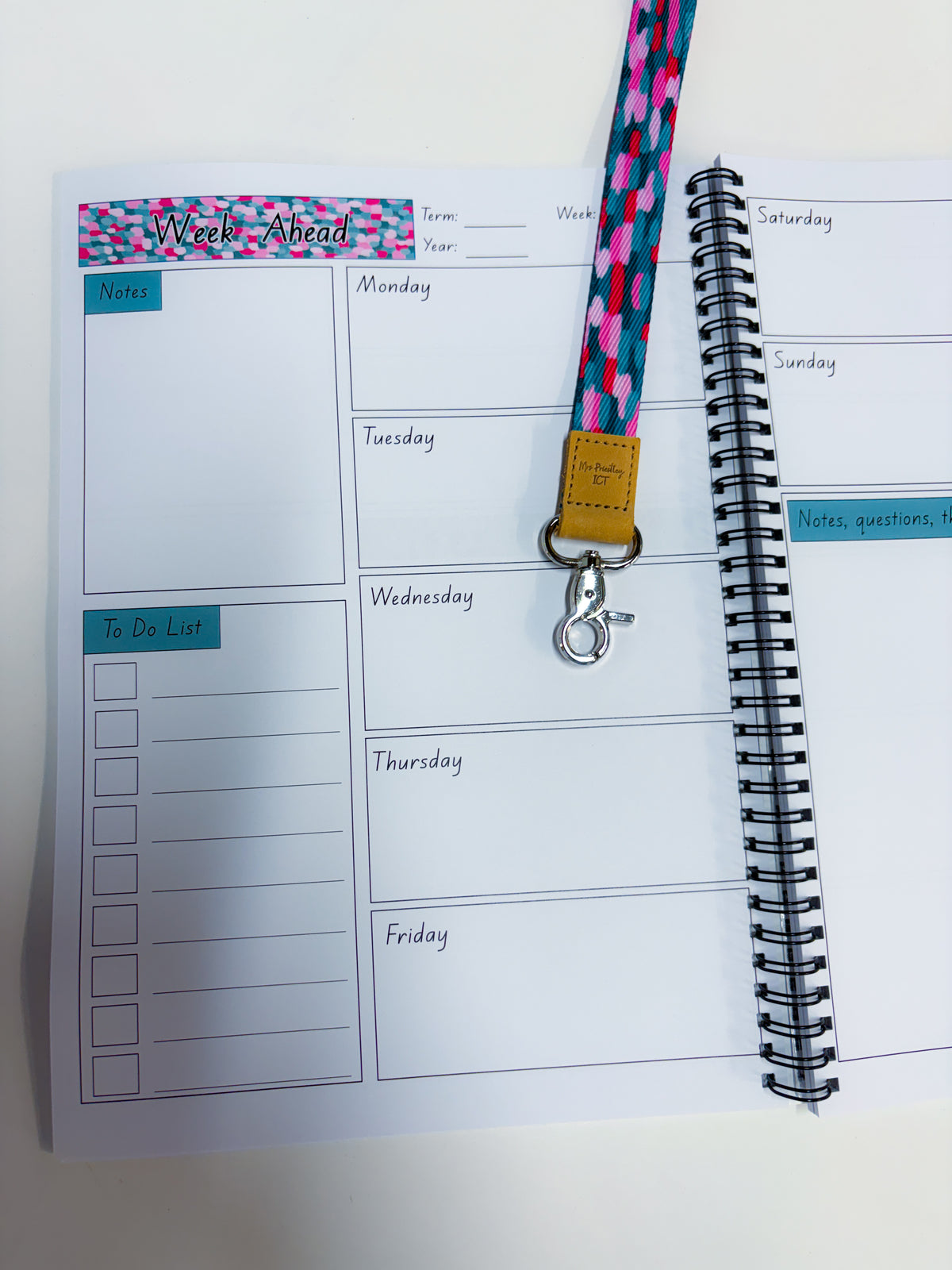 Berry Teal Teaching Organiser