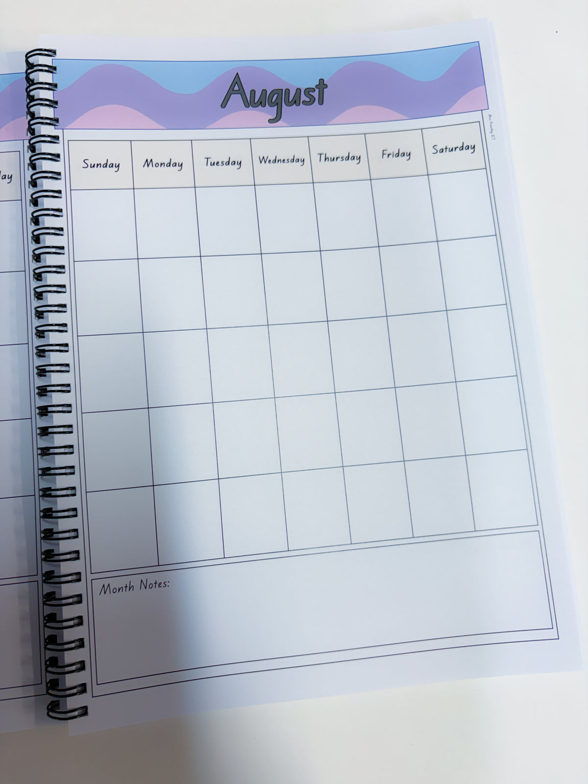 Pastel Waves Teaching Organiser