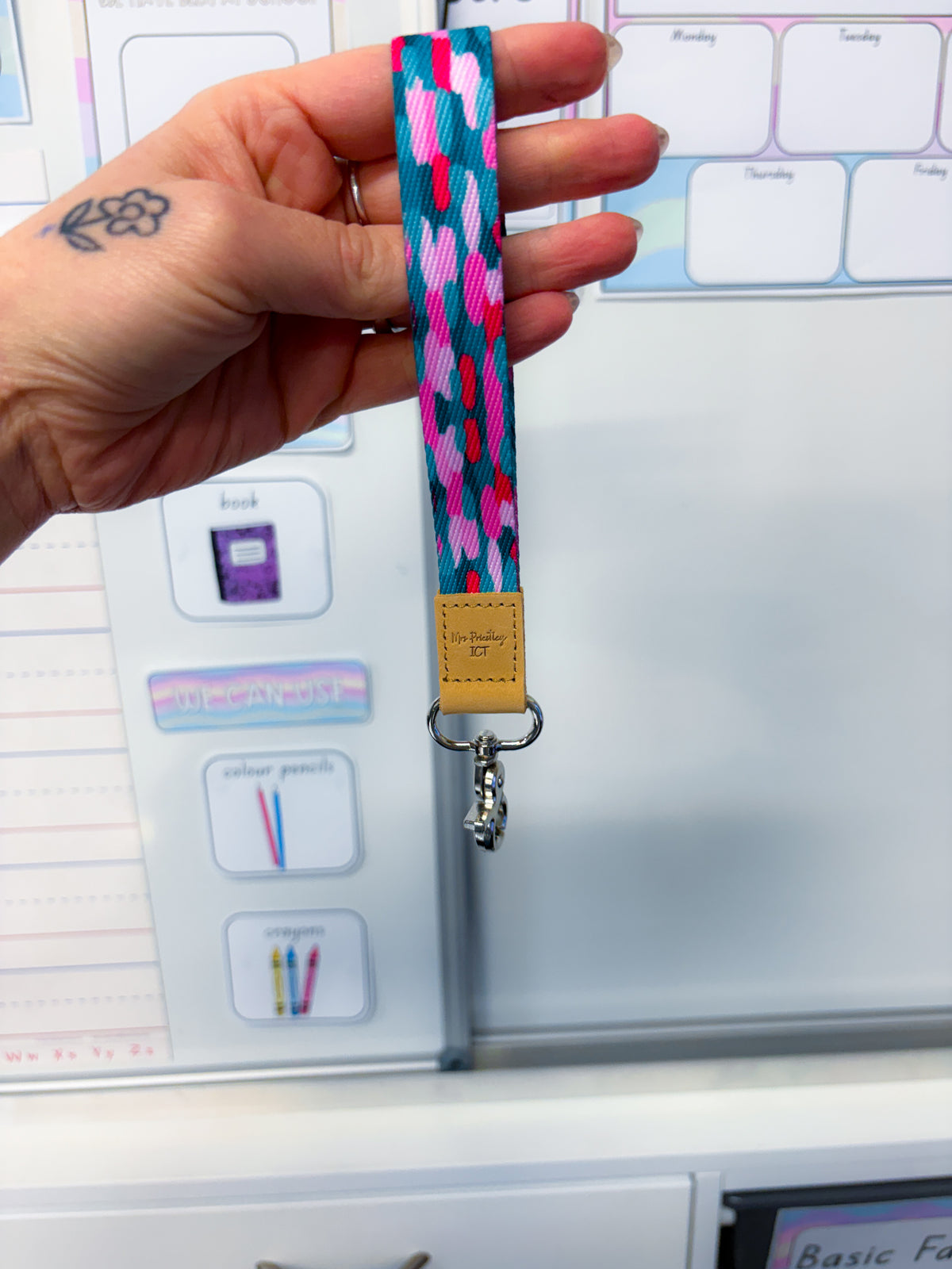Berry teal Lanyard Wristlet