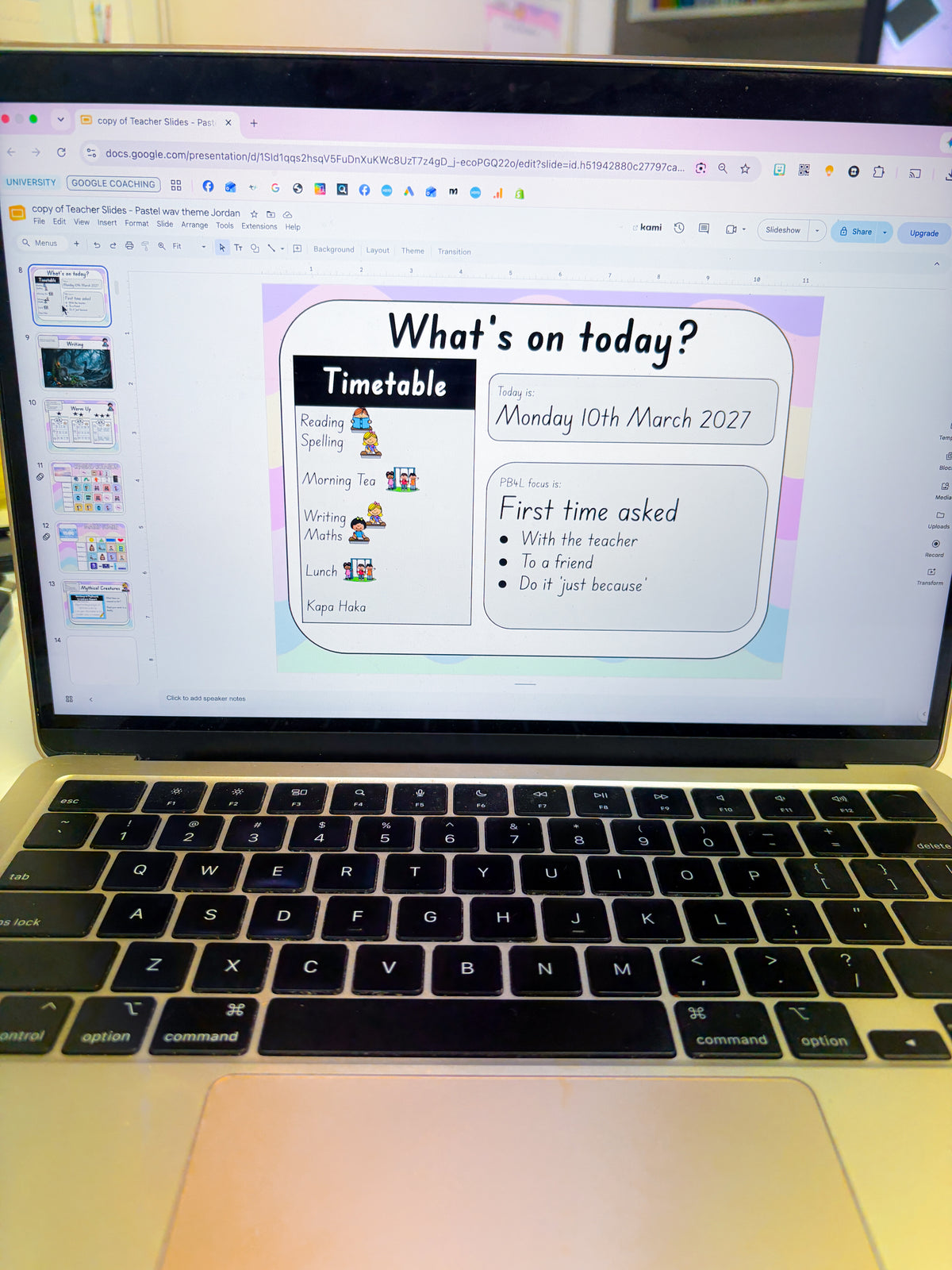 Teacher Slides FULL - Pastel waves theme