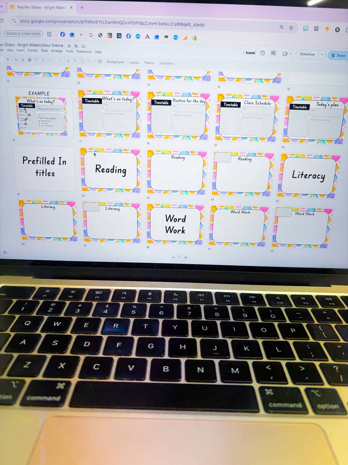 Teacher Slides FULL - bright watercolour theme