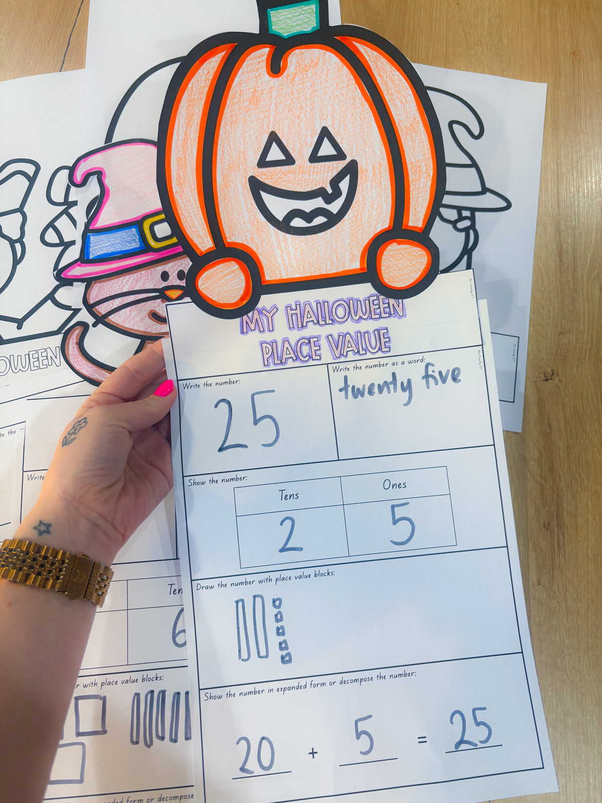 Halloween Place Value Craft Freebie