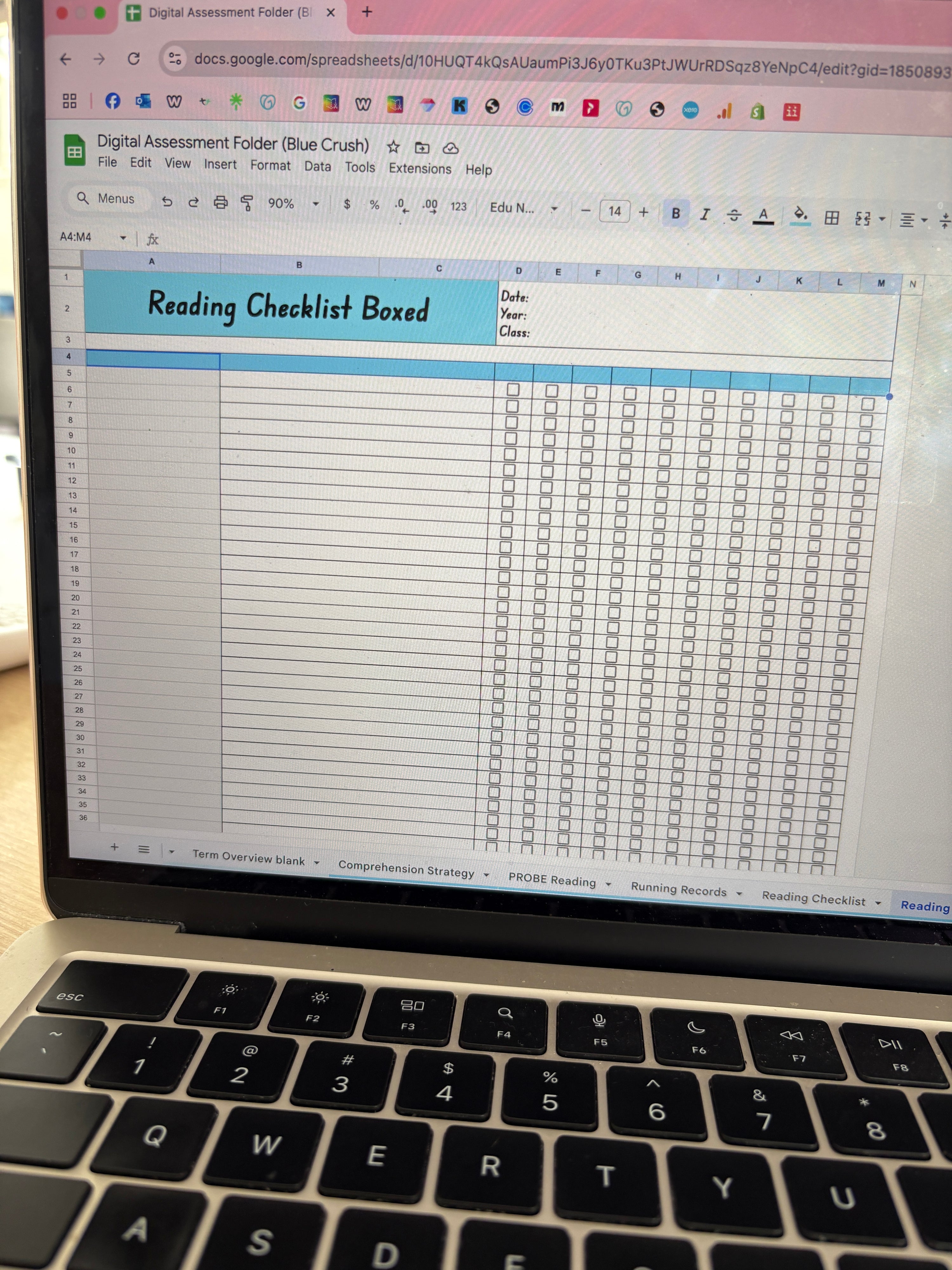 Digital Assessment Folder (Blue Crush theme)