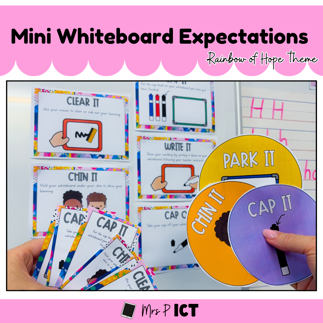 Mini Whiteboard Expectations (Rainbow of Hope)