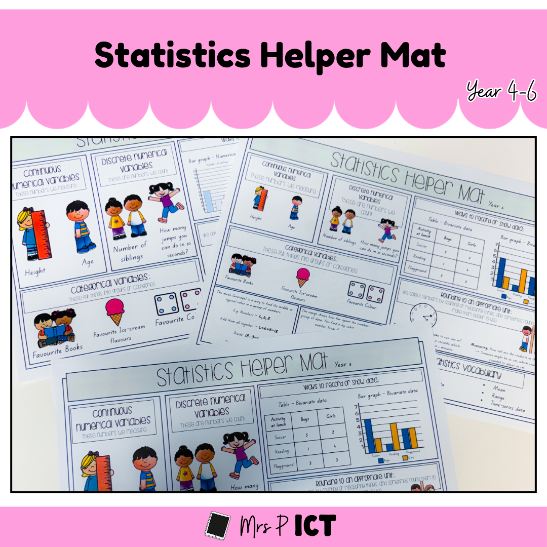 Statistics Helper Mat (Year 4-6)