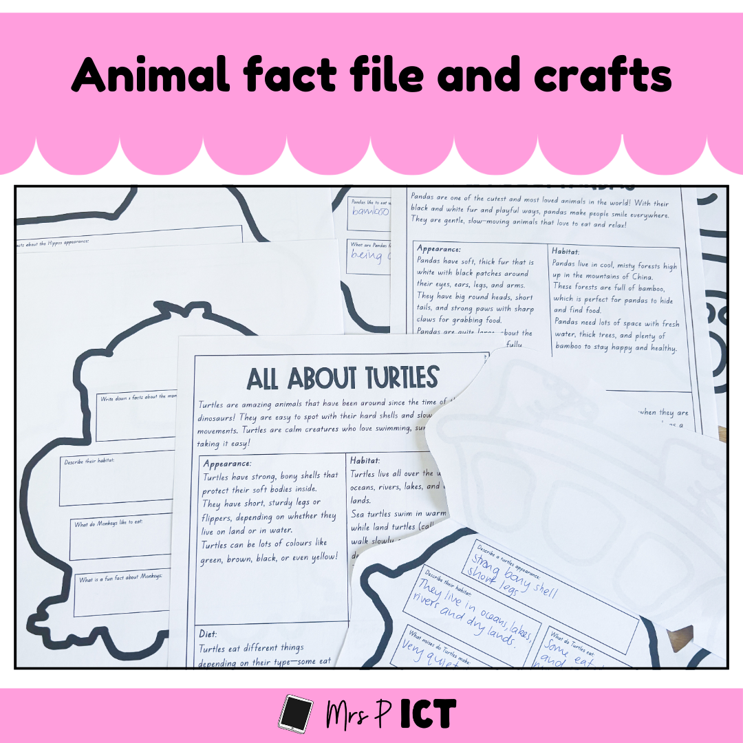 Animal fact file and crafts