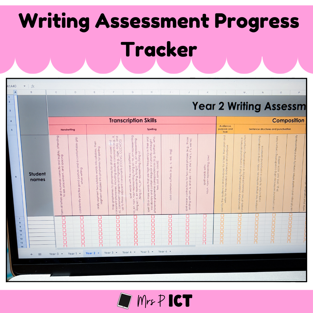 Writing Assessment Progress Tracker