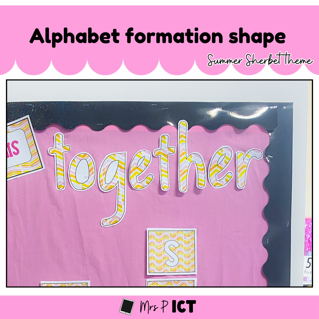 Alphabet letters - tracing and formation (summer sherbet)