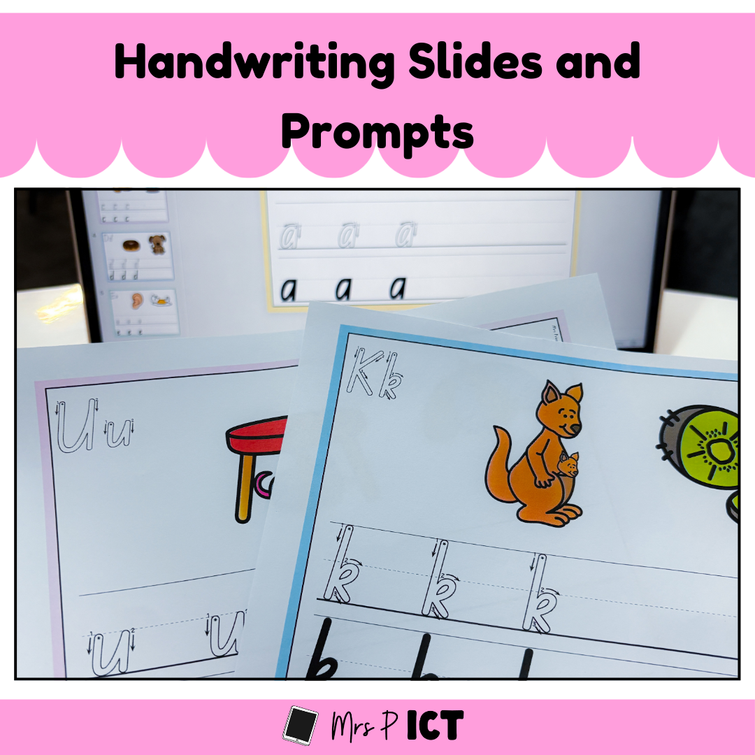 Handwriting slides and prompts