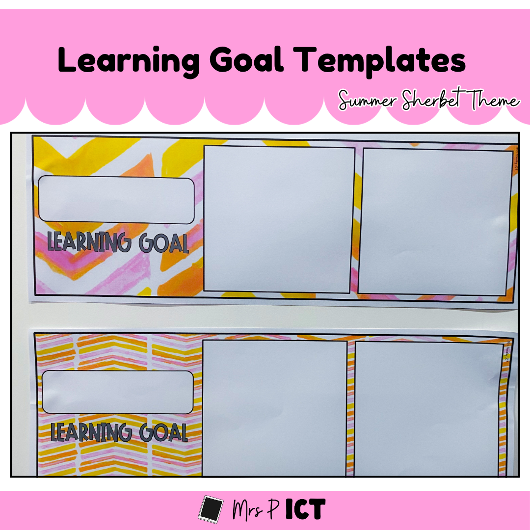 Learning Goal Templates - Summer Sherbet theme