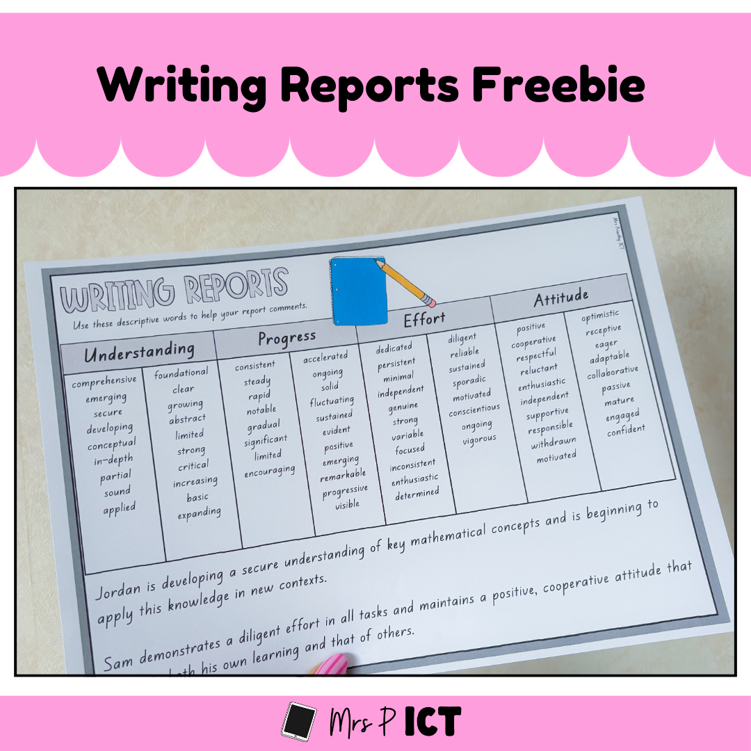 Writing Reports Freebie