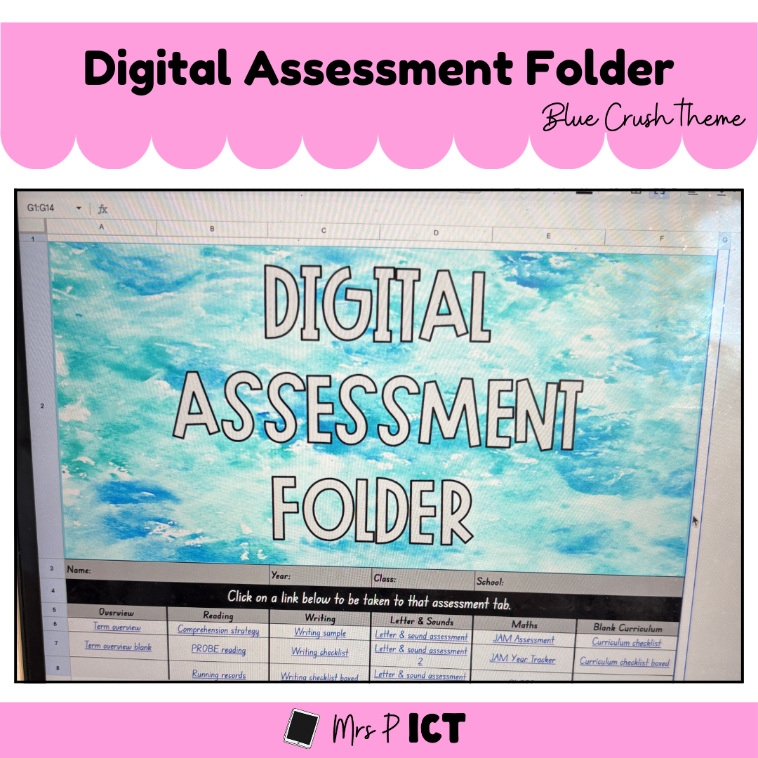 Digital Assessment Folder (Blue Crush theme)