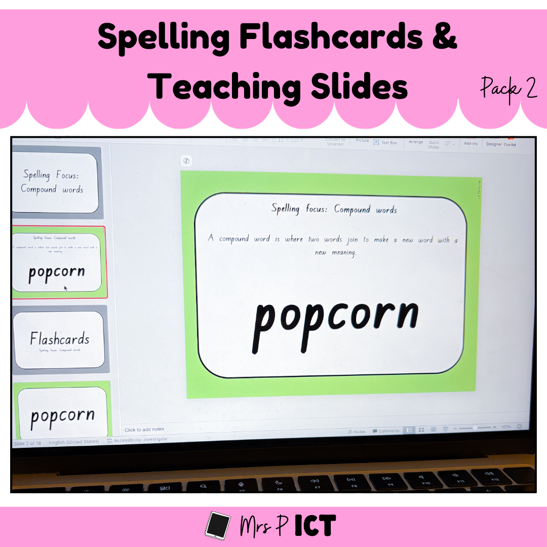 Spelling Flashcards and Teaching Slides - Pack 2