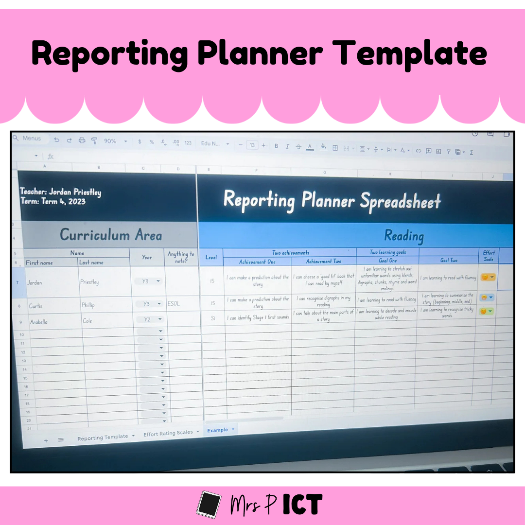 Reporting Planner Template