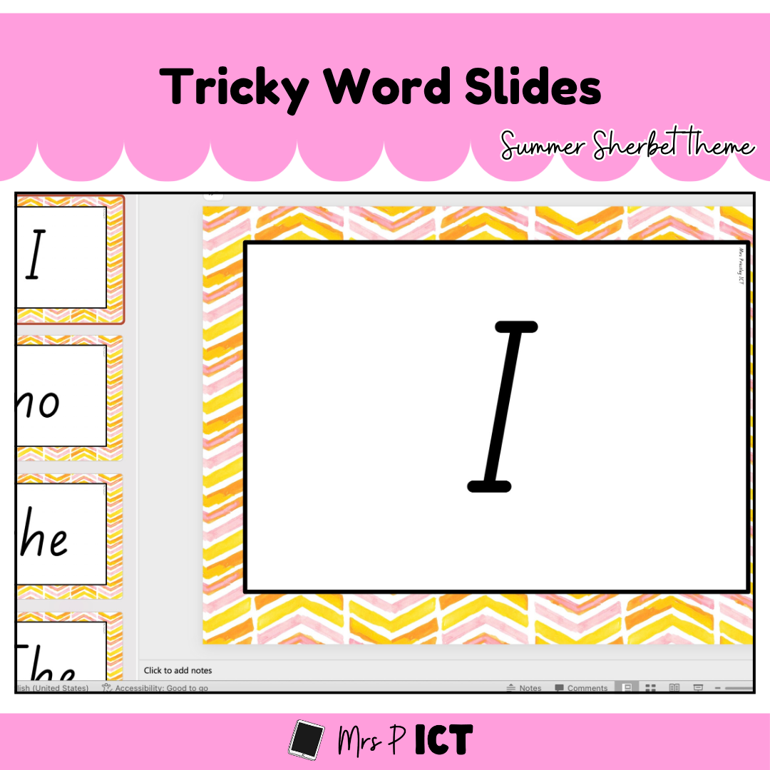 Tricky word slides (Summer Sherbet theme)