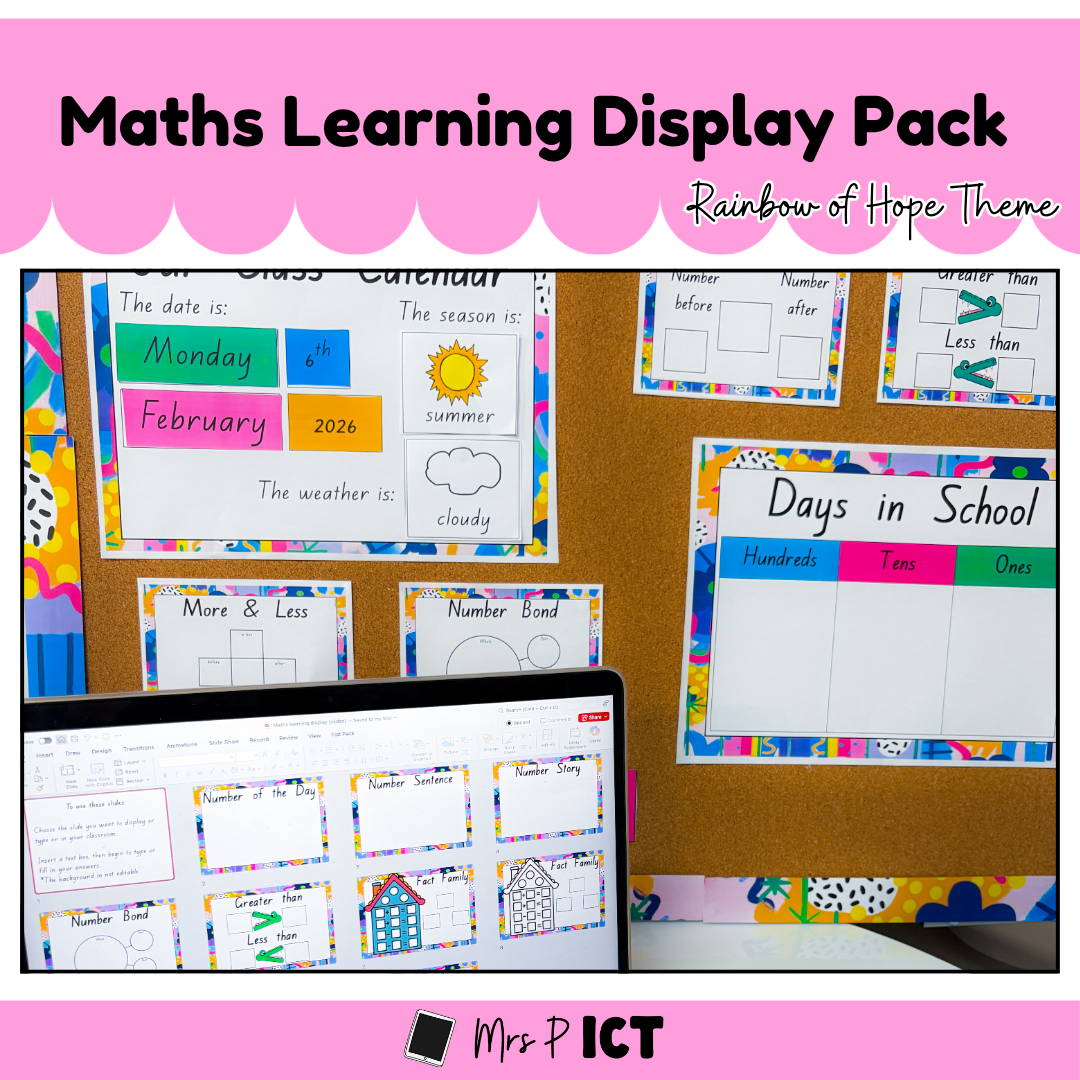 Maths Learning Display Pack (Rainbow of Hope themed)