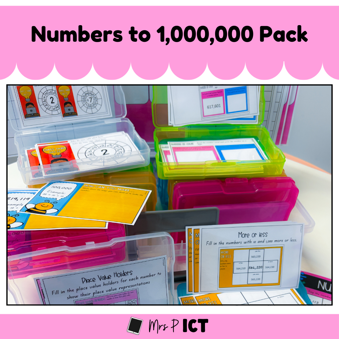 Numbers to 1,000,000 Pack