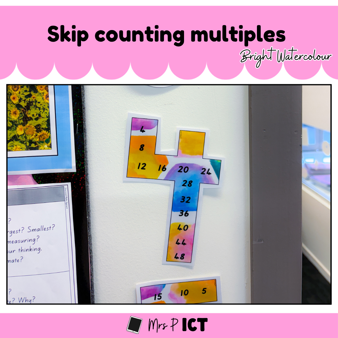 Skip counting multiples (Bright Watercolour)