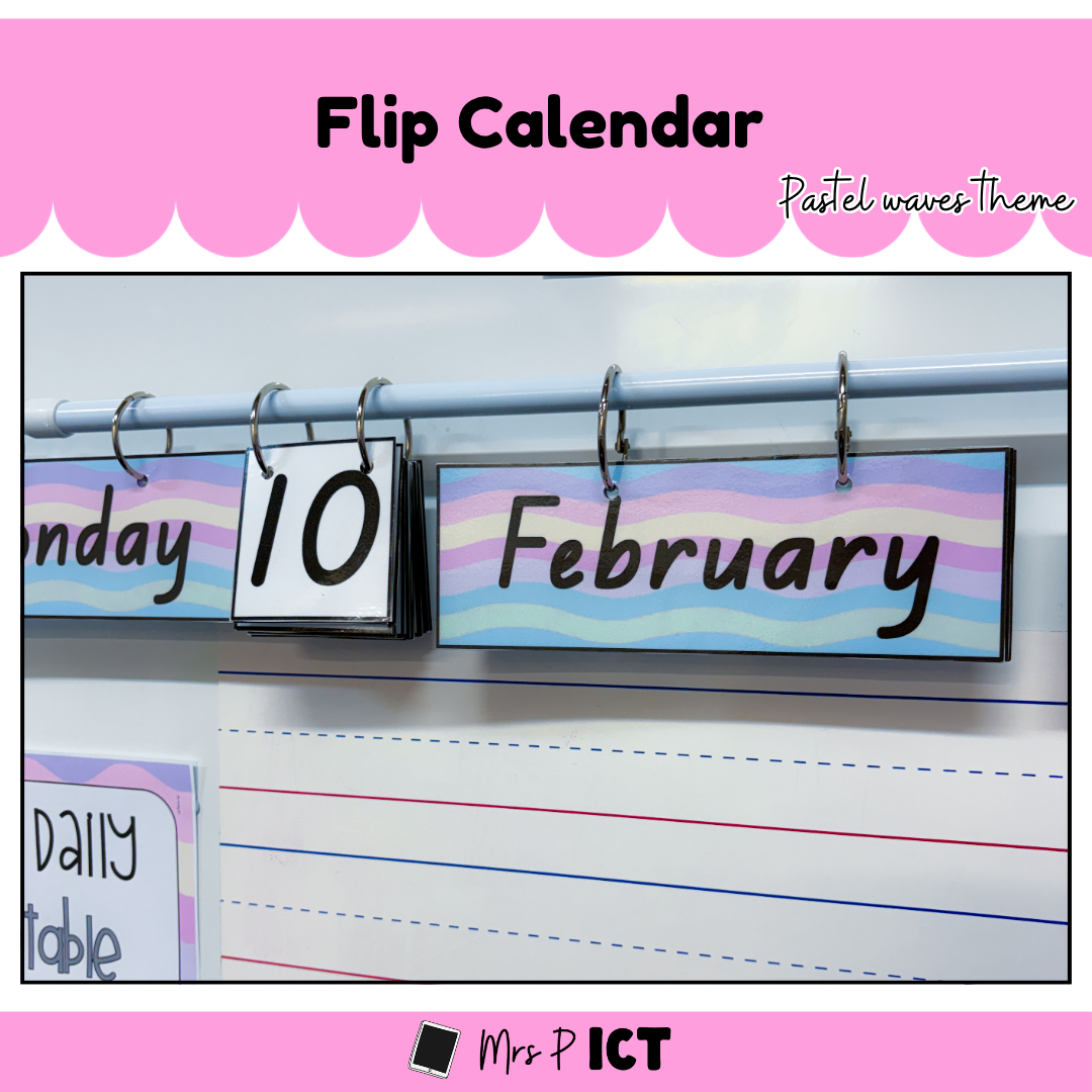 Flip Calendar - Pastel waves theme