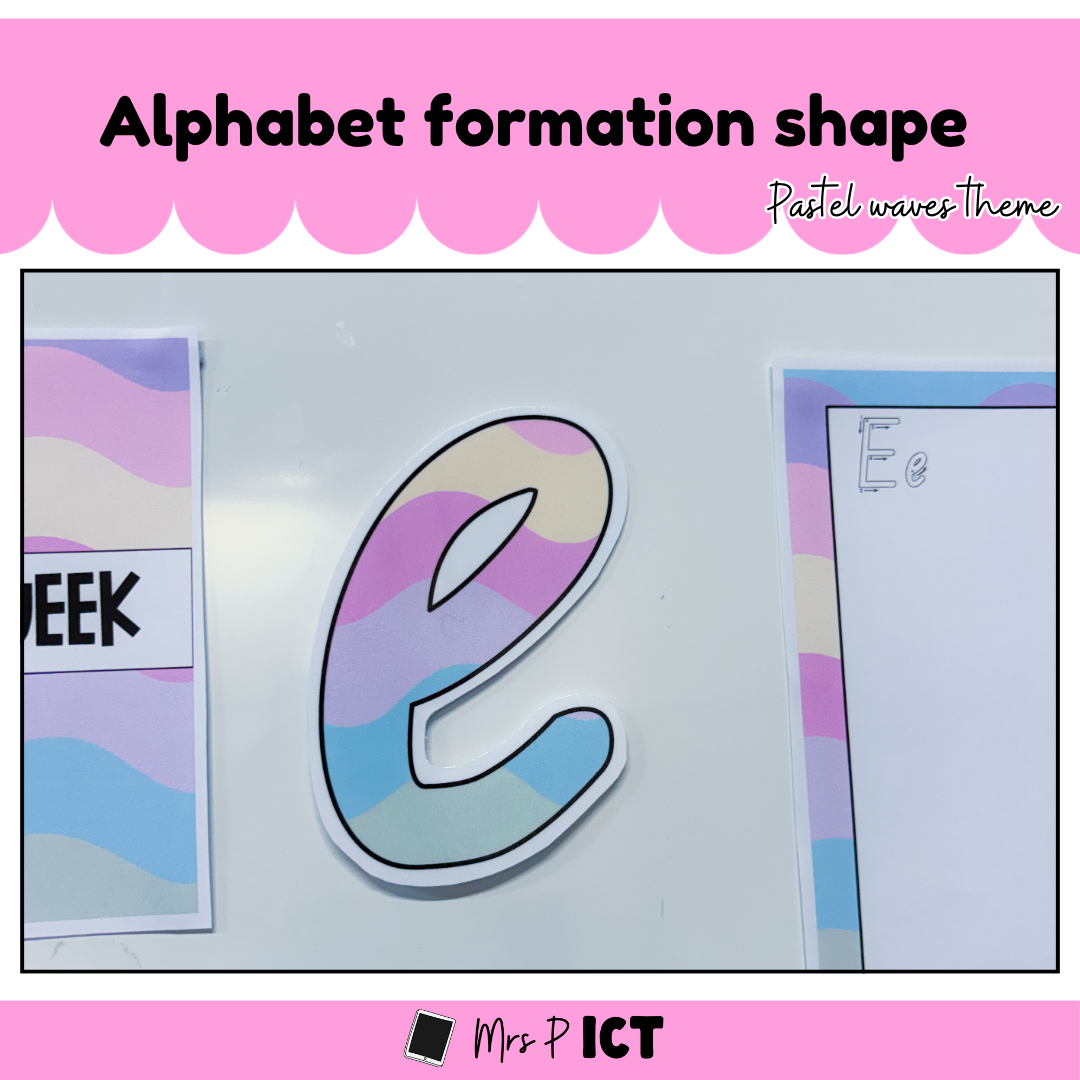 Alphabet letters - tracing and formation (pastel waves)