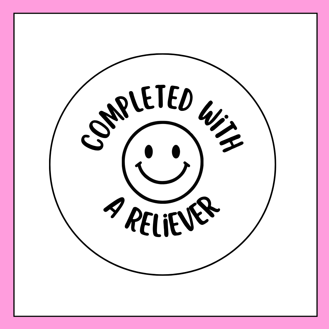 'Completed with a reliever' Stamp