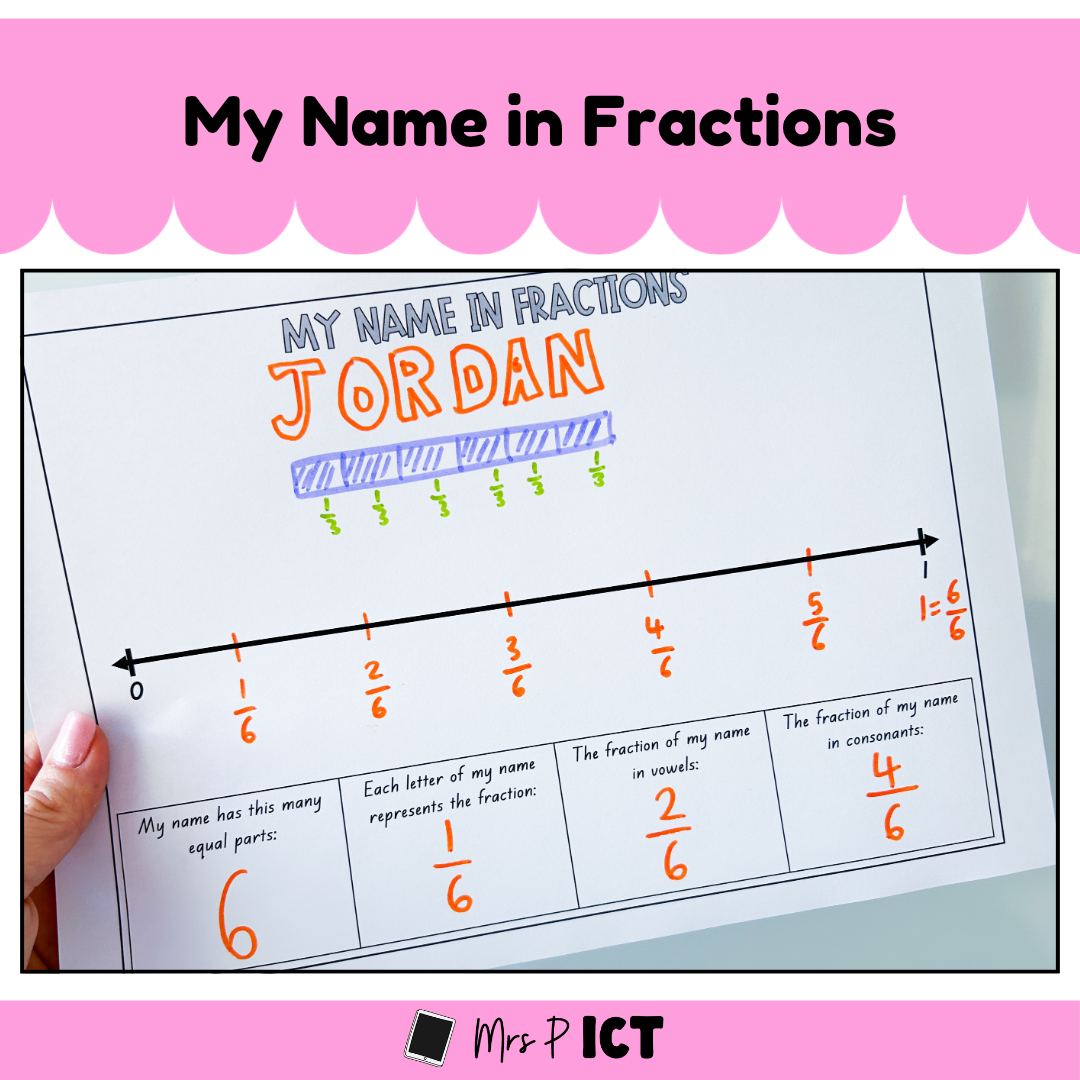 My Name in Fractions Activity