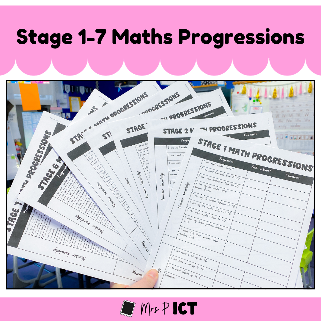 Stage 1-7 Maths assessment progressions and wall trackers