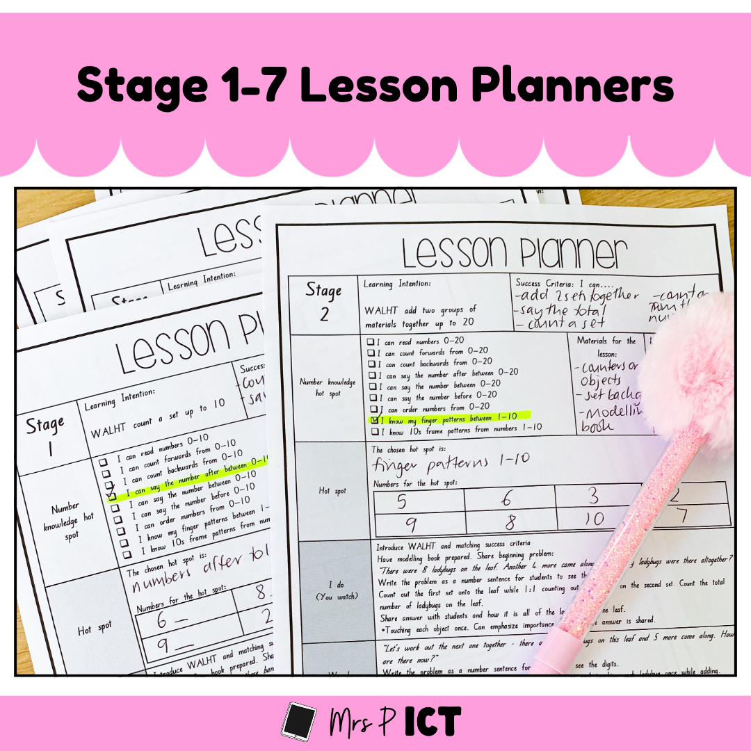 Stage 1-7 Lesson Planners