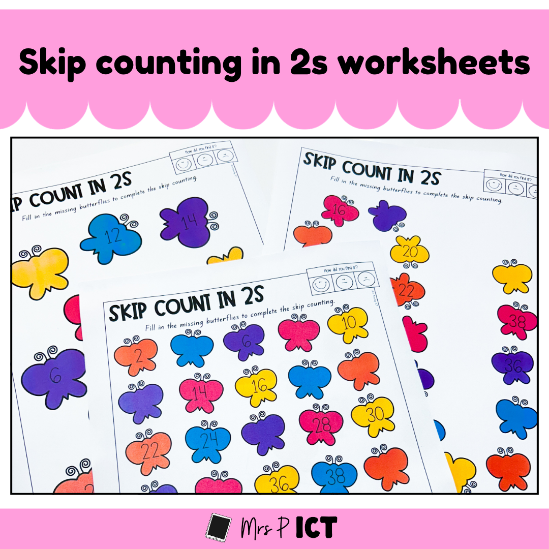 Skip counting by 2s worksheets