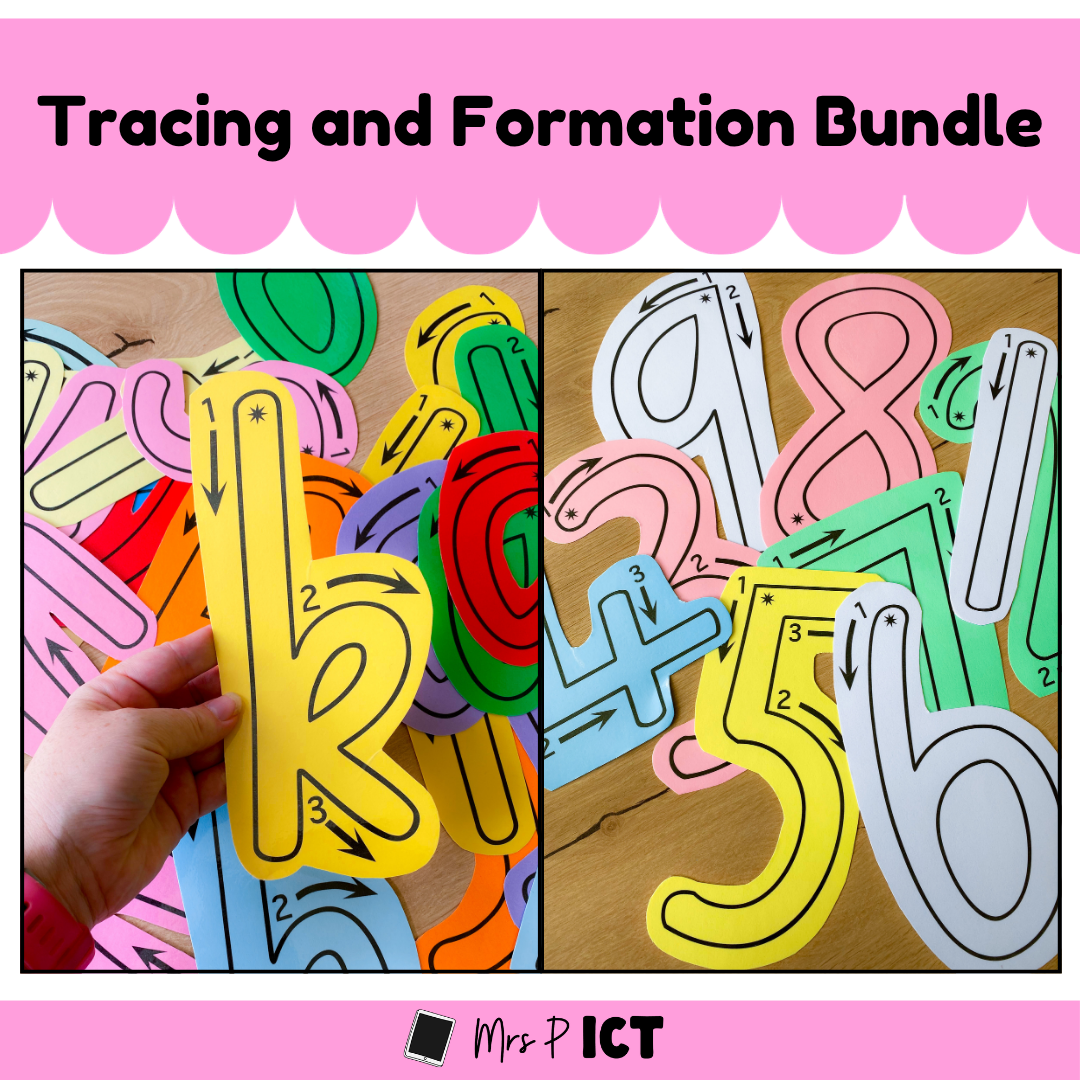 Letter and numbers tracing formation bundle